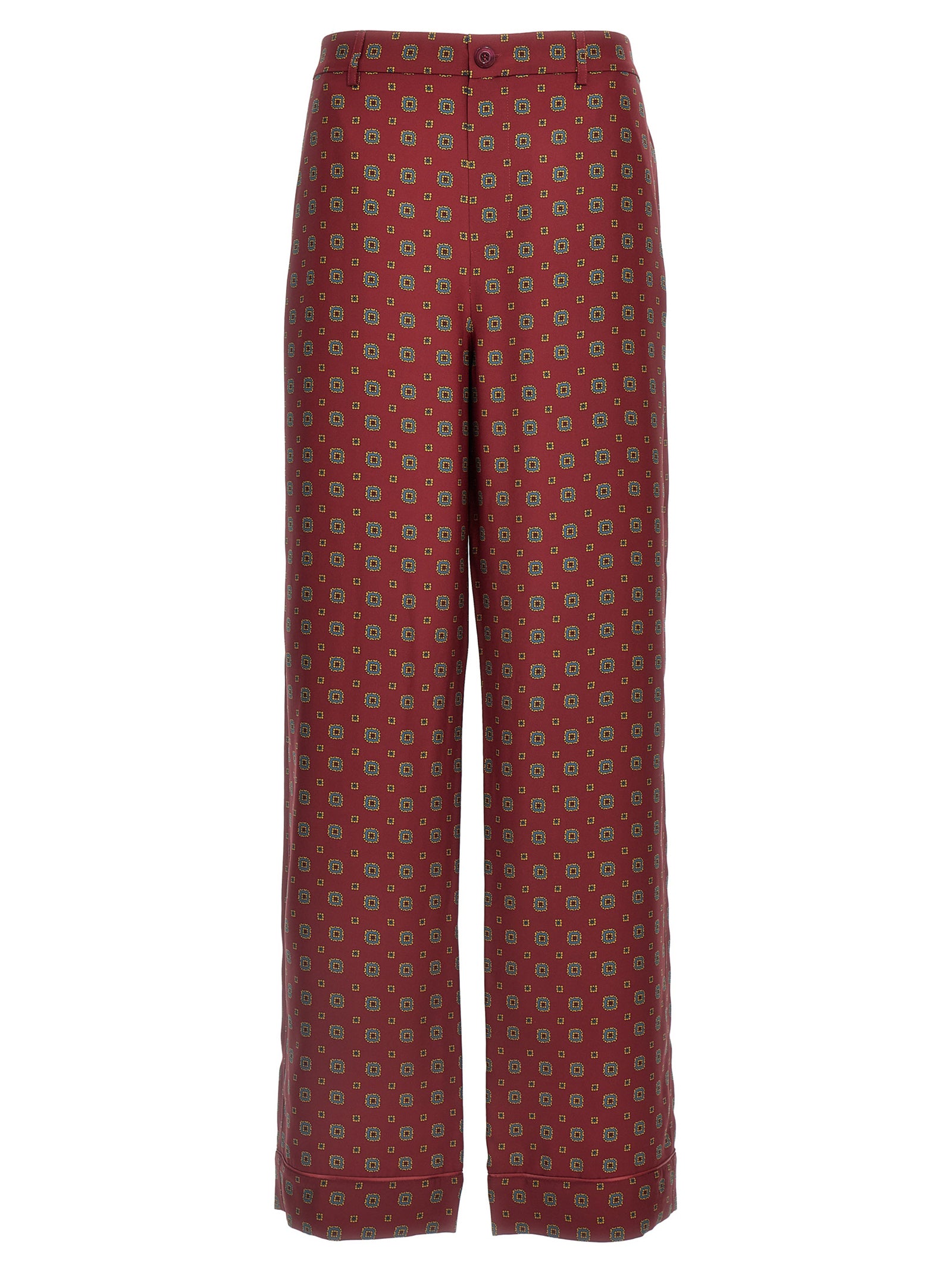 Moschino Bordeaux Silk Casual Women's Pants