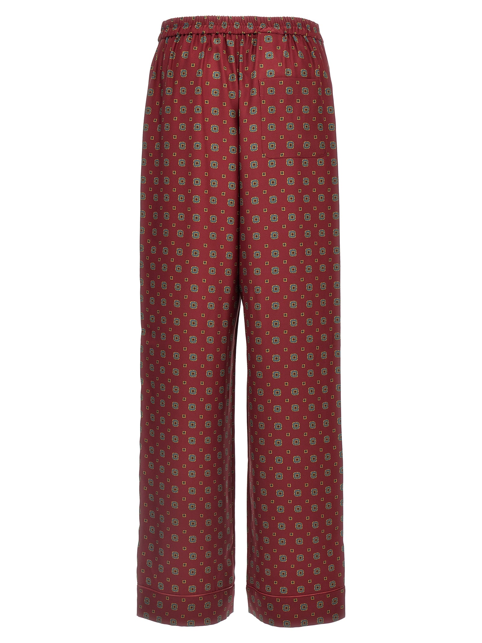 Moschino Bordeaux Silk Casual Women's Pants