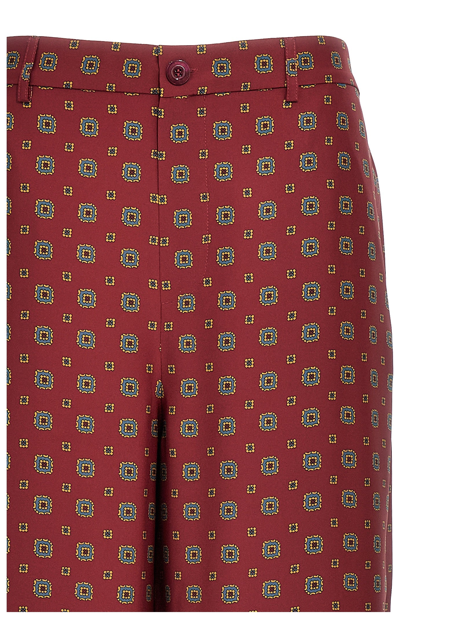 Moschino Bordeaux Silk Casual Women's Pants