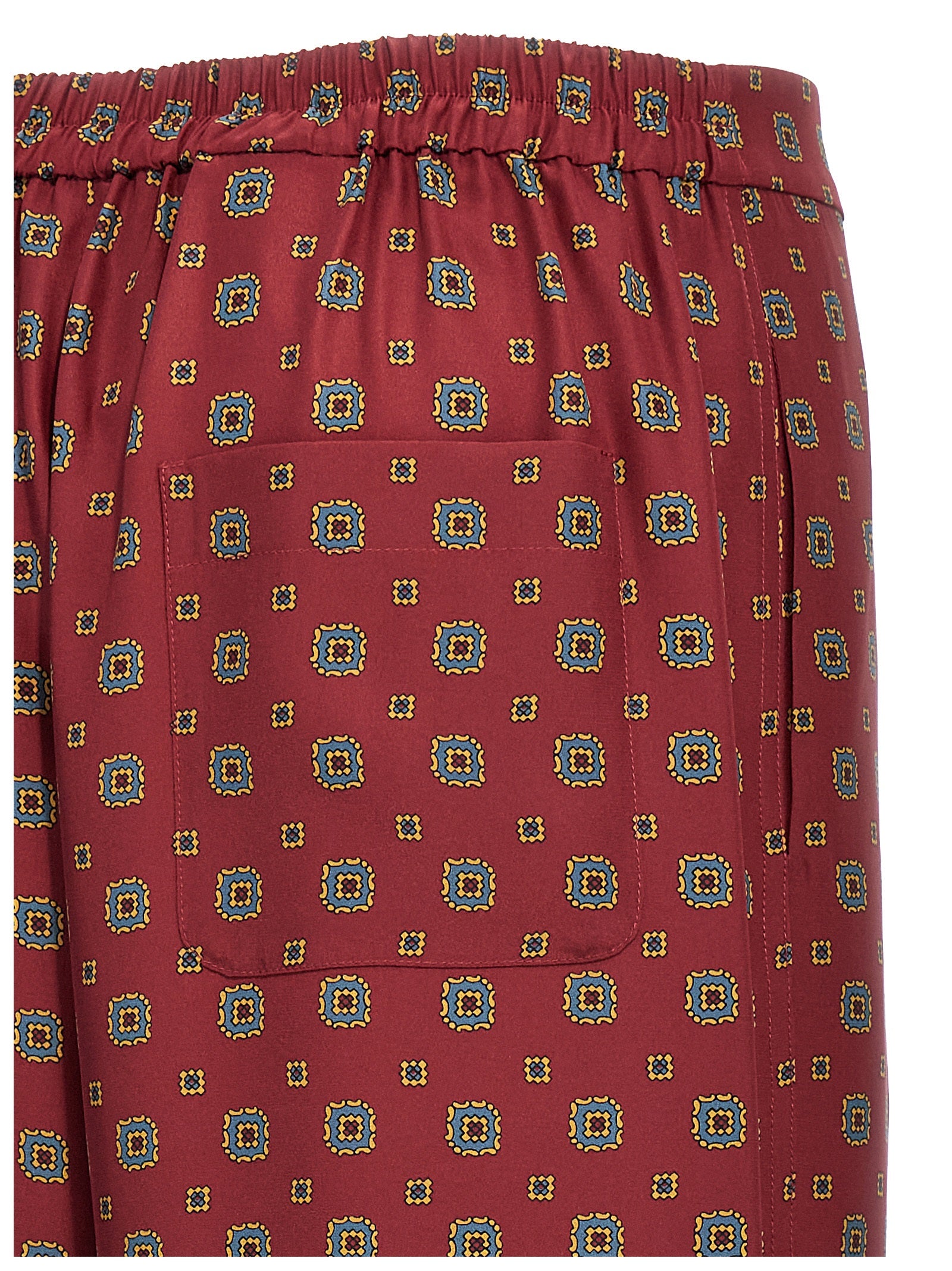 Moschino Bordeaux Silk Casual Women's Pants