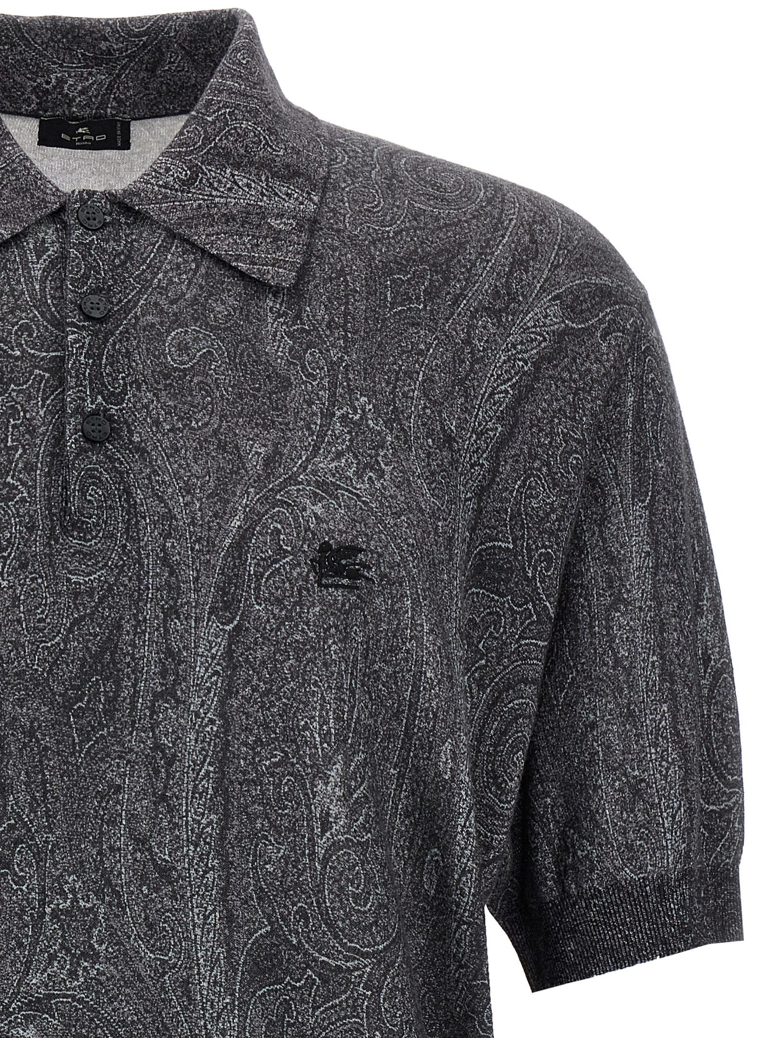 Etro Multicolor Silk Polo Men's Shirt