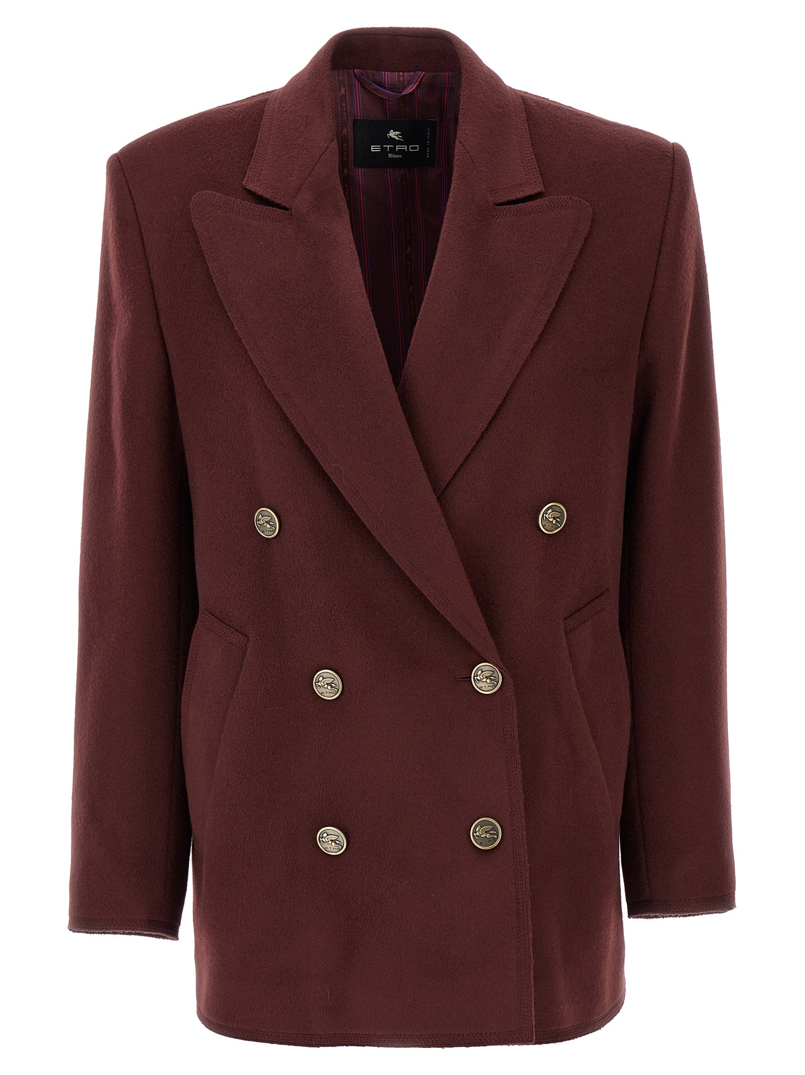 Etro Bordeaux Wool Women's Blazer
