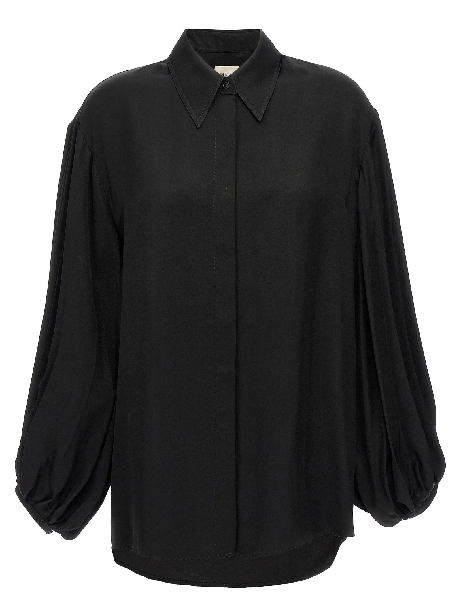 Khaite Black Cupro Women's Blouse