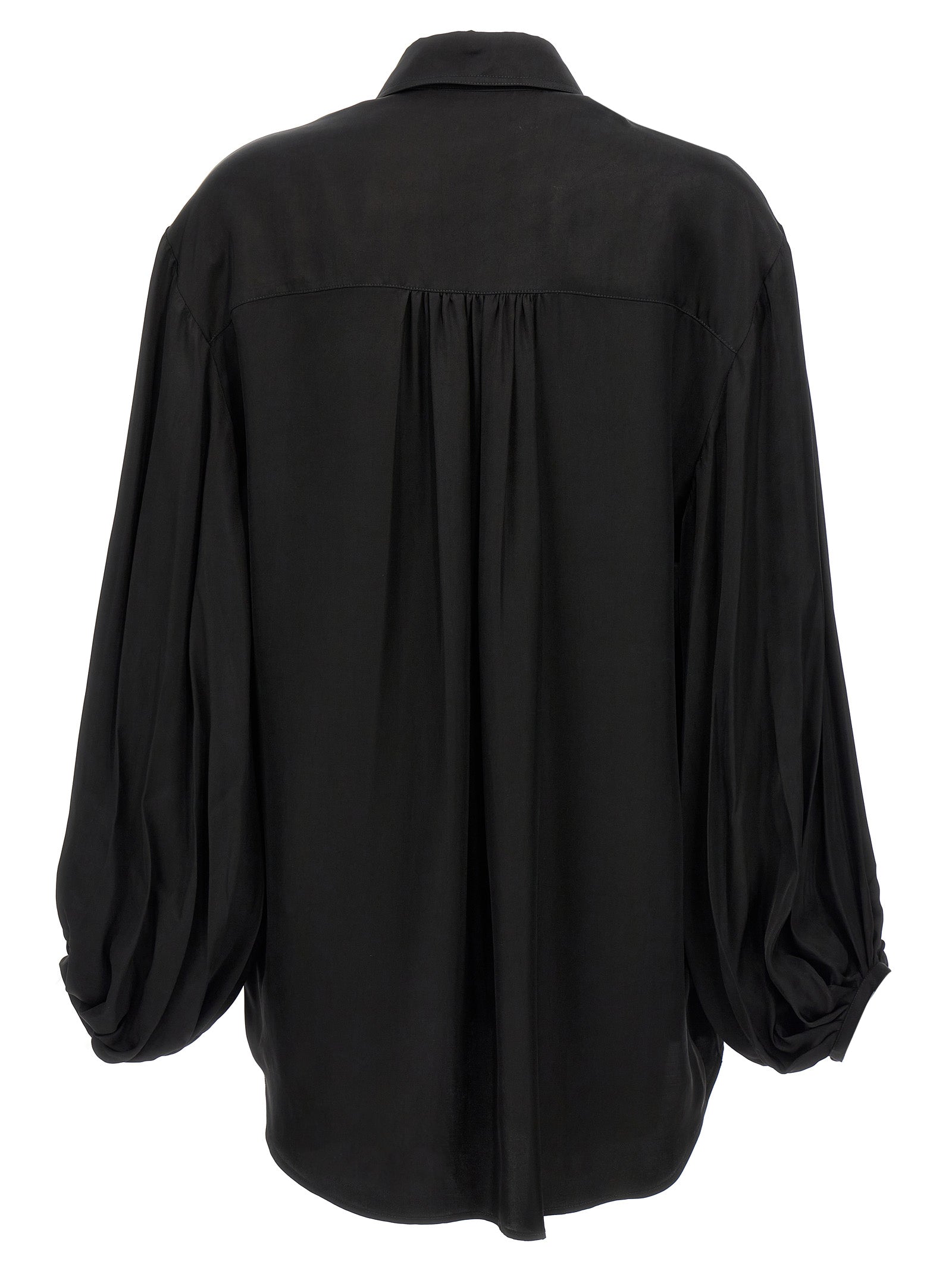 Khaite Black Cupro Women's Blouse