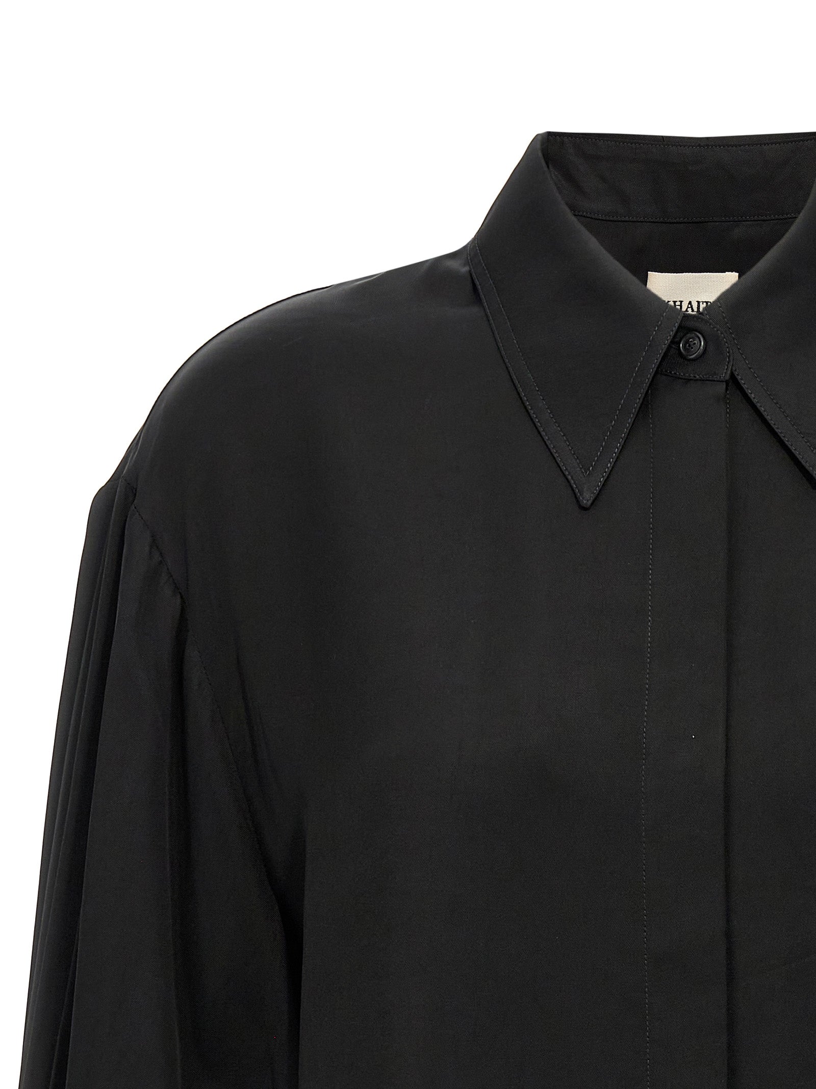 Khaite Black Cupro Women's Blouse
