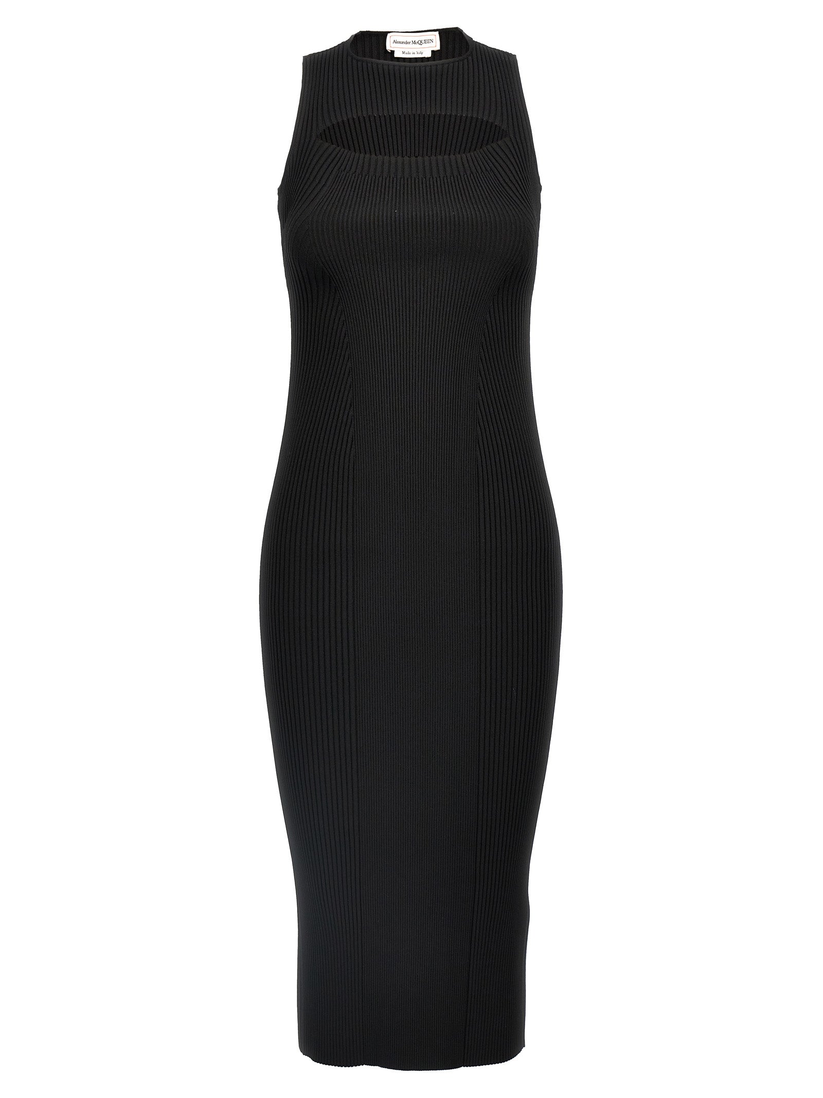 Alexander McQueen Black Viscose Midi Women's Dress