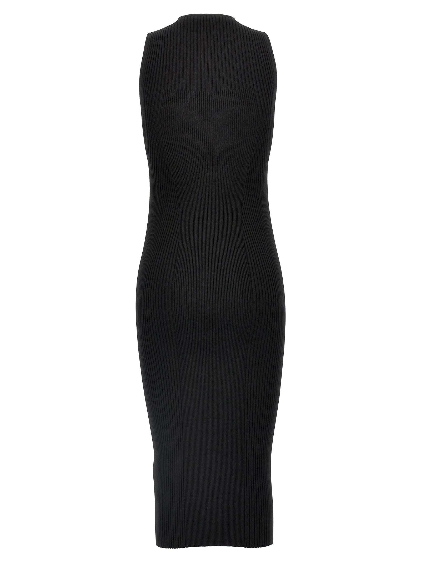 Alexander McQueen Black Viscose Midi Women's Dress