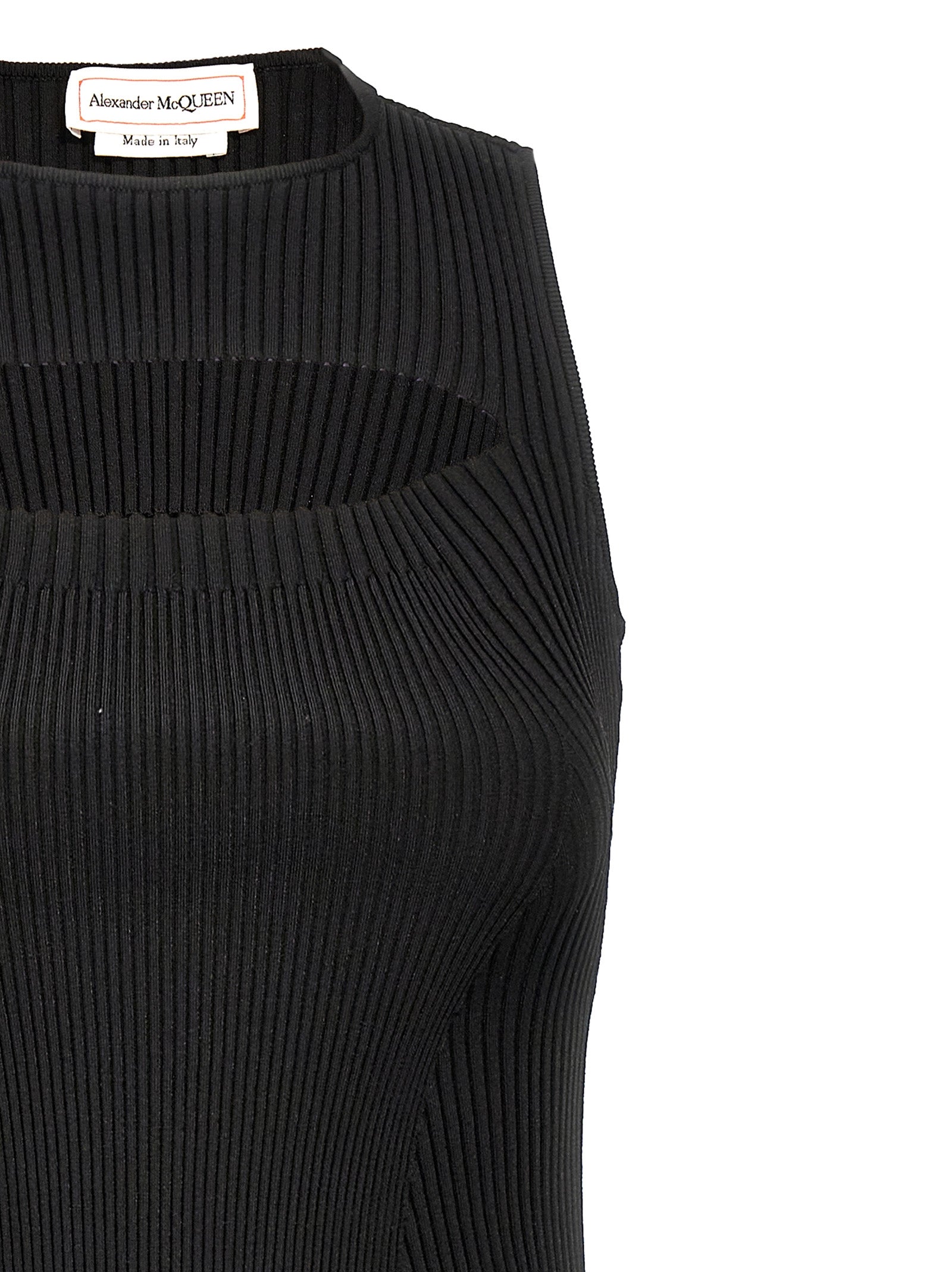 Alexander McQueen Black Viscose Midi Women's Dress