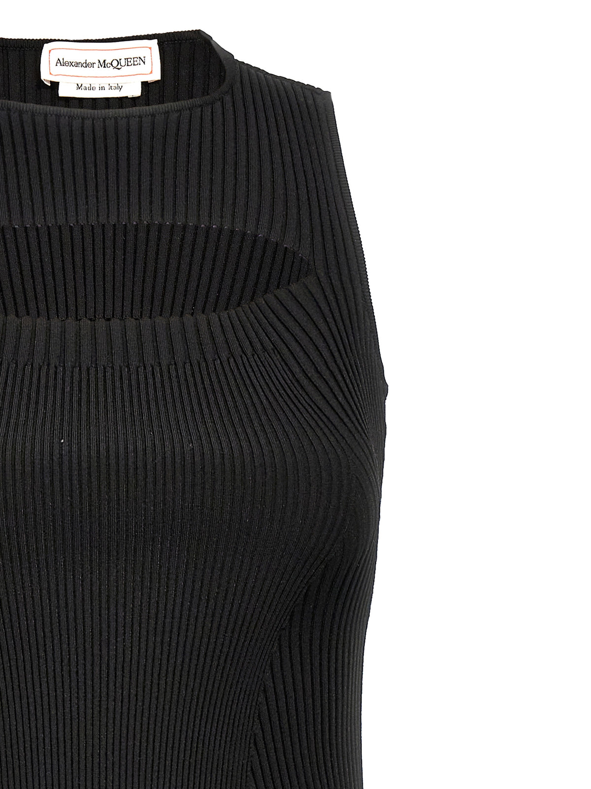 Alexander McQueen Black Viscose Midi Women's Dress