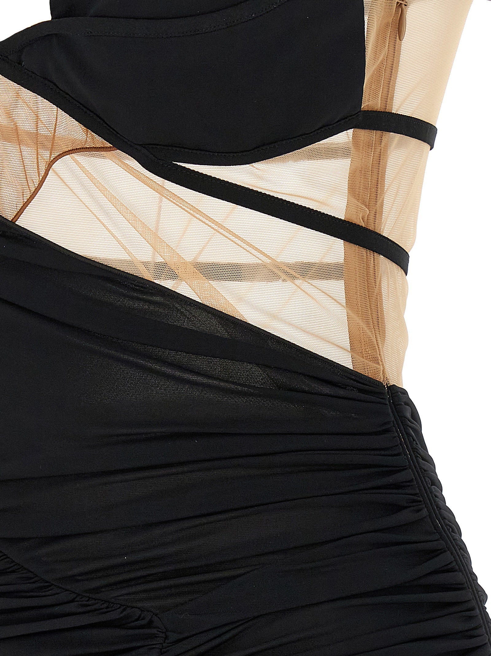 Nensi Dojaka Black Viscose Short Women's Dress