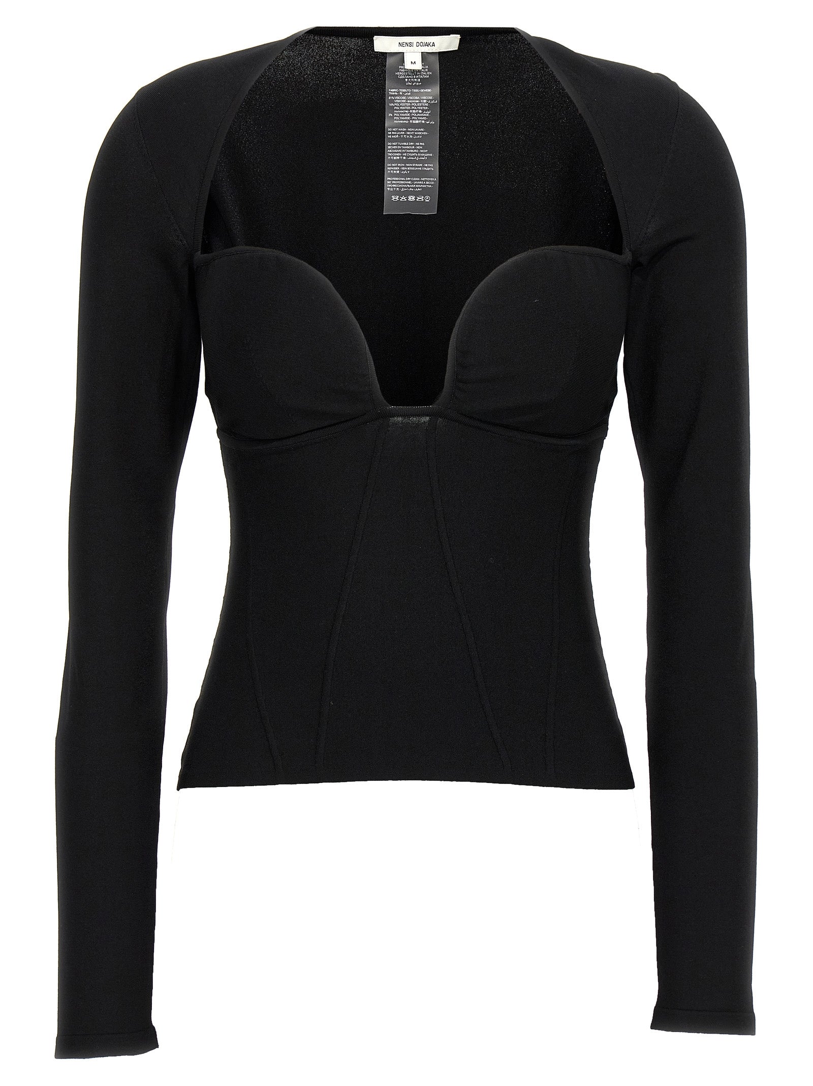 Nensi Dojaka Black Viscose Tank Women's Tops