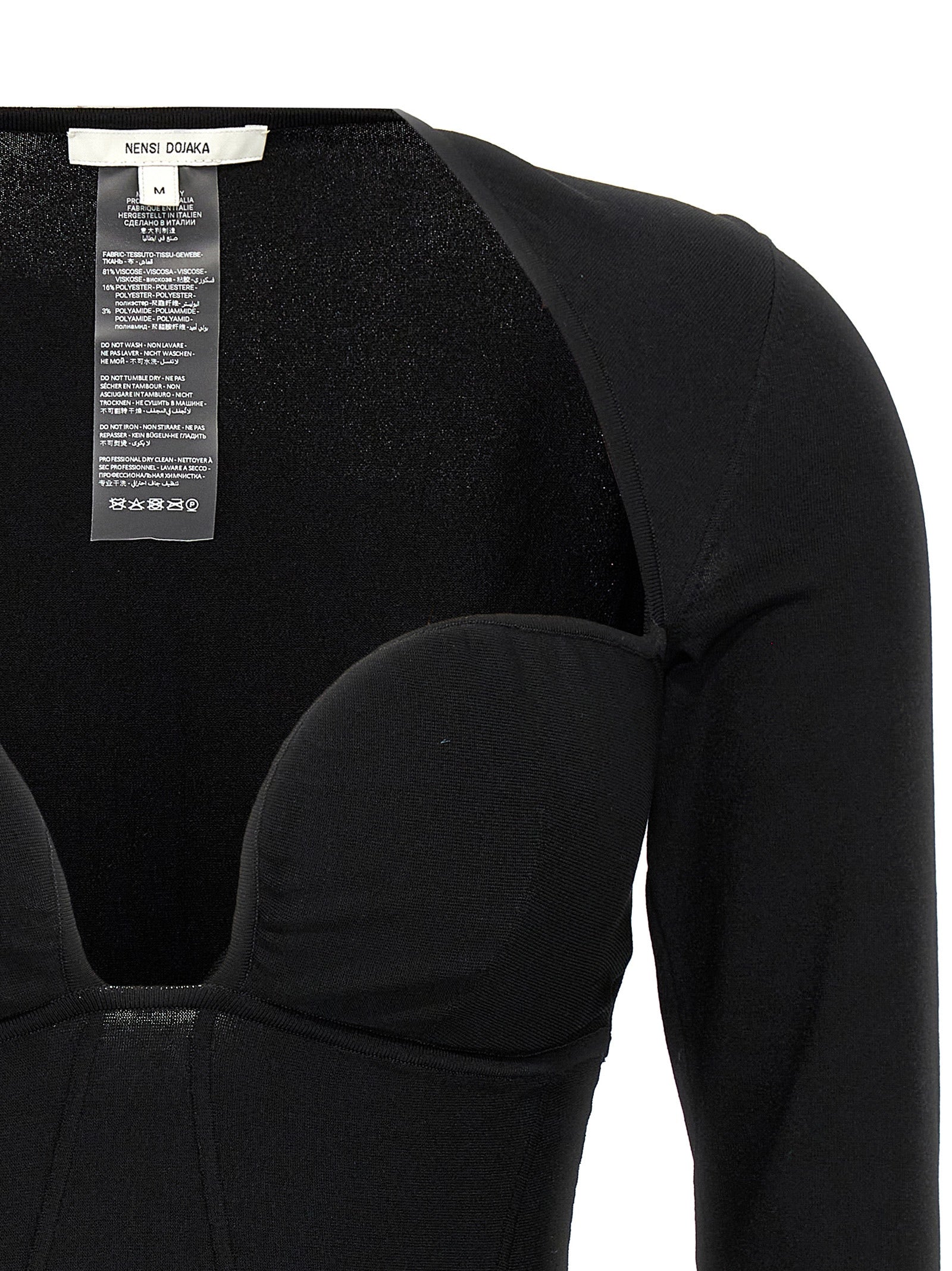 Nensi Dojaka Black Viscose Tank Women's Tops