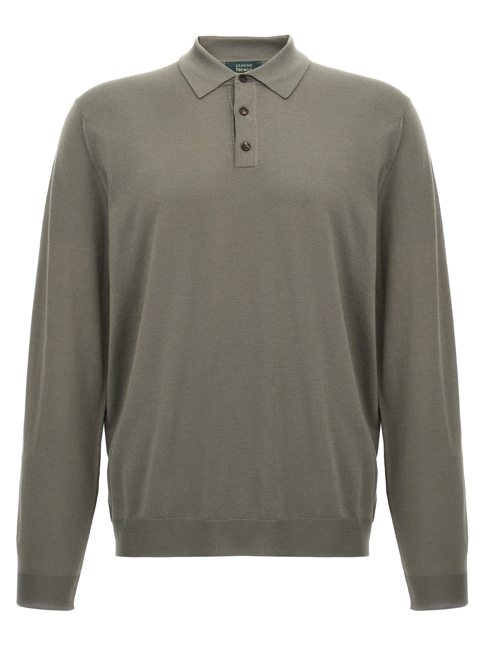 ZANONE Gray Virgin Wool Polo Men's Shirt