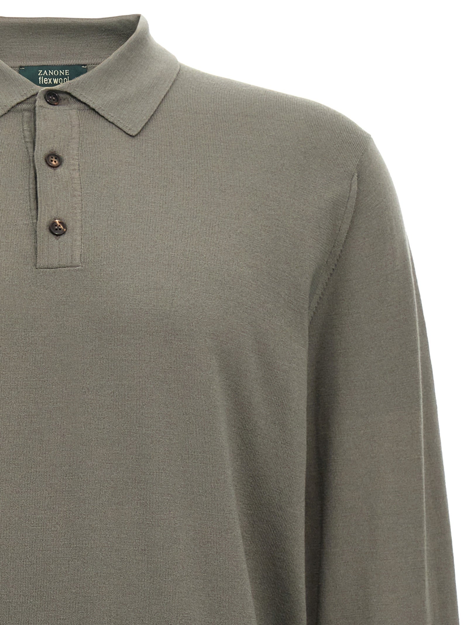 ZANONE Gray Virgin Wool Polo Men's Shirt