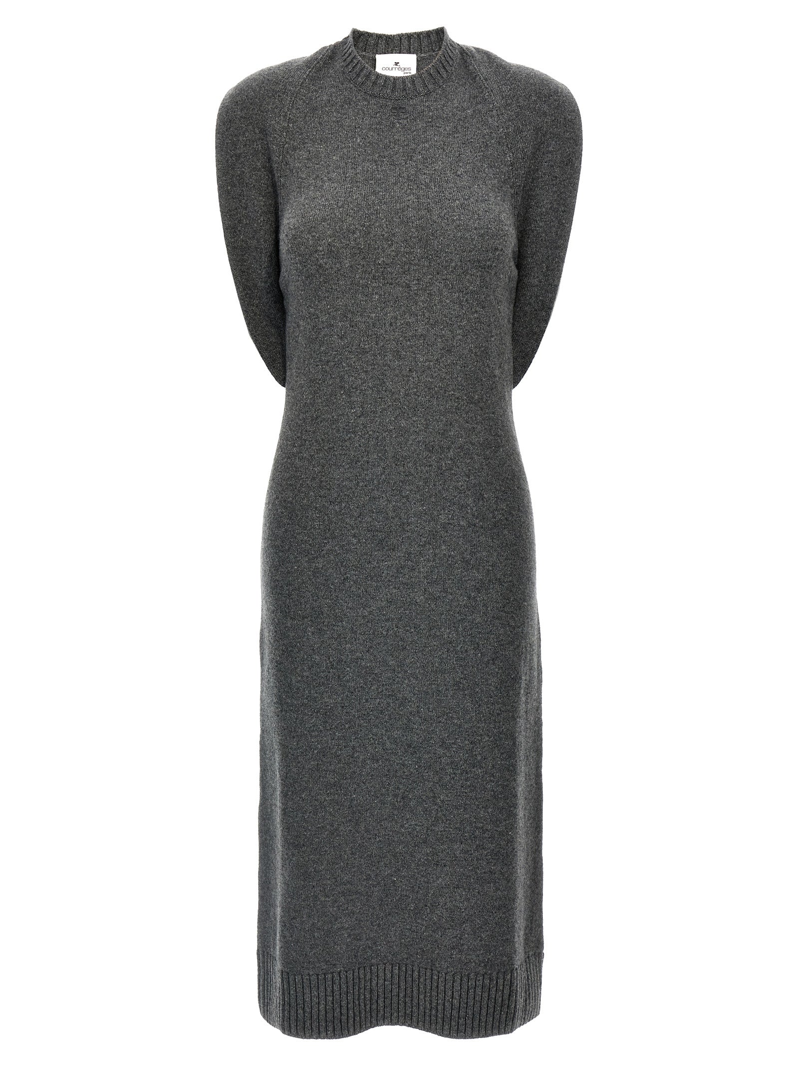 Courrèges Gray Wool Midi Women's Dress