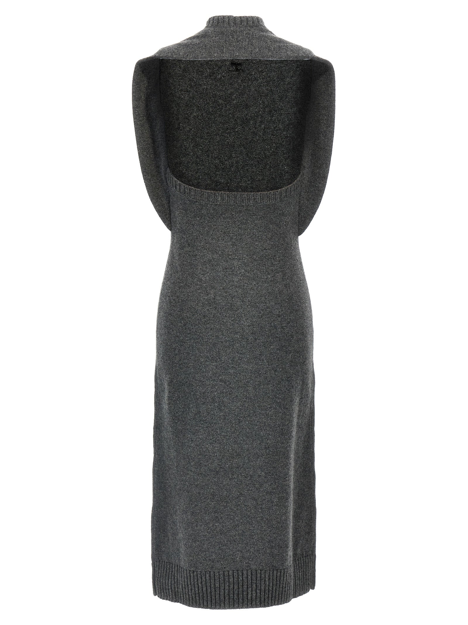 Courrèges Gray Wool Midi Women's Dress