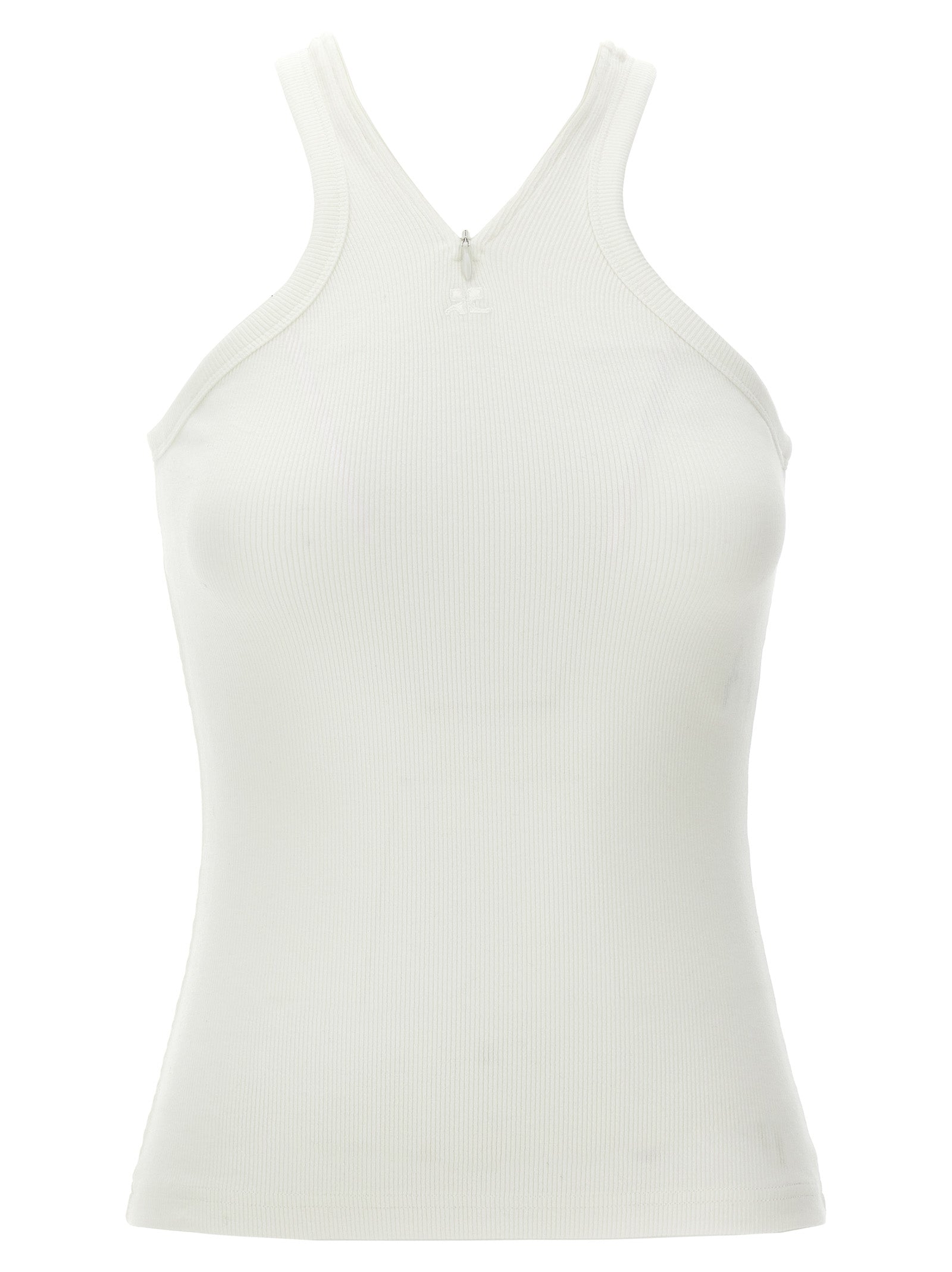 Courrèges White Cotton Tank Women's Tops