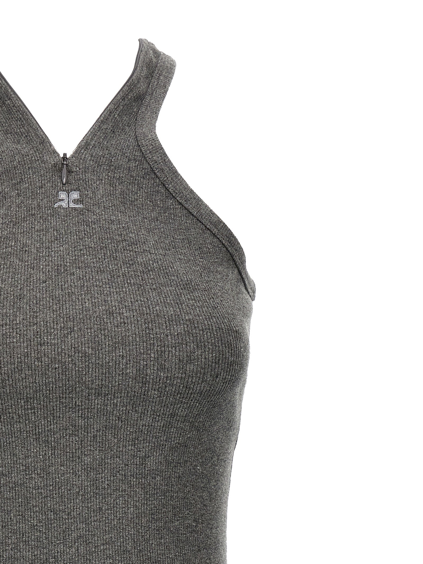 Courrèges Gray Cotton Short Women's Dress