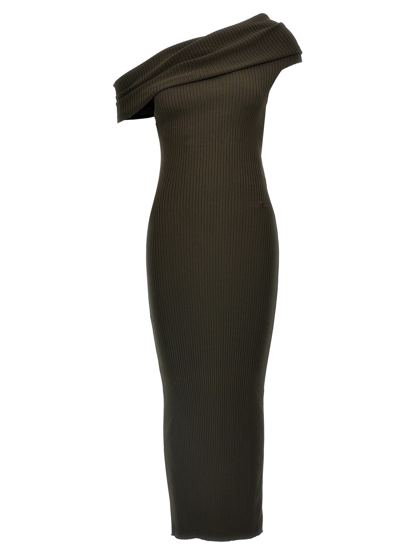 Courrèges Brown Viscose Long Women's Dress