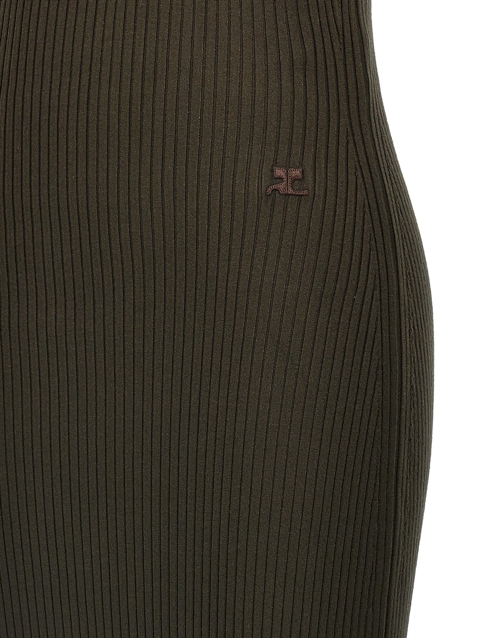 Courrèges Brown Viscose Long Women's Dress