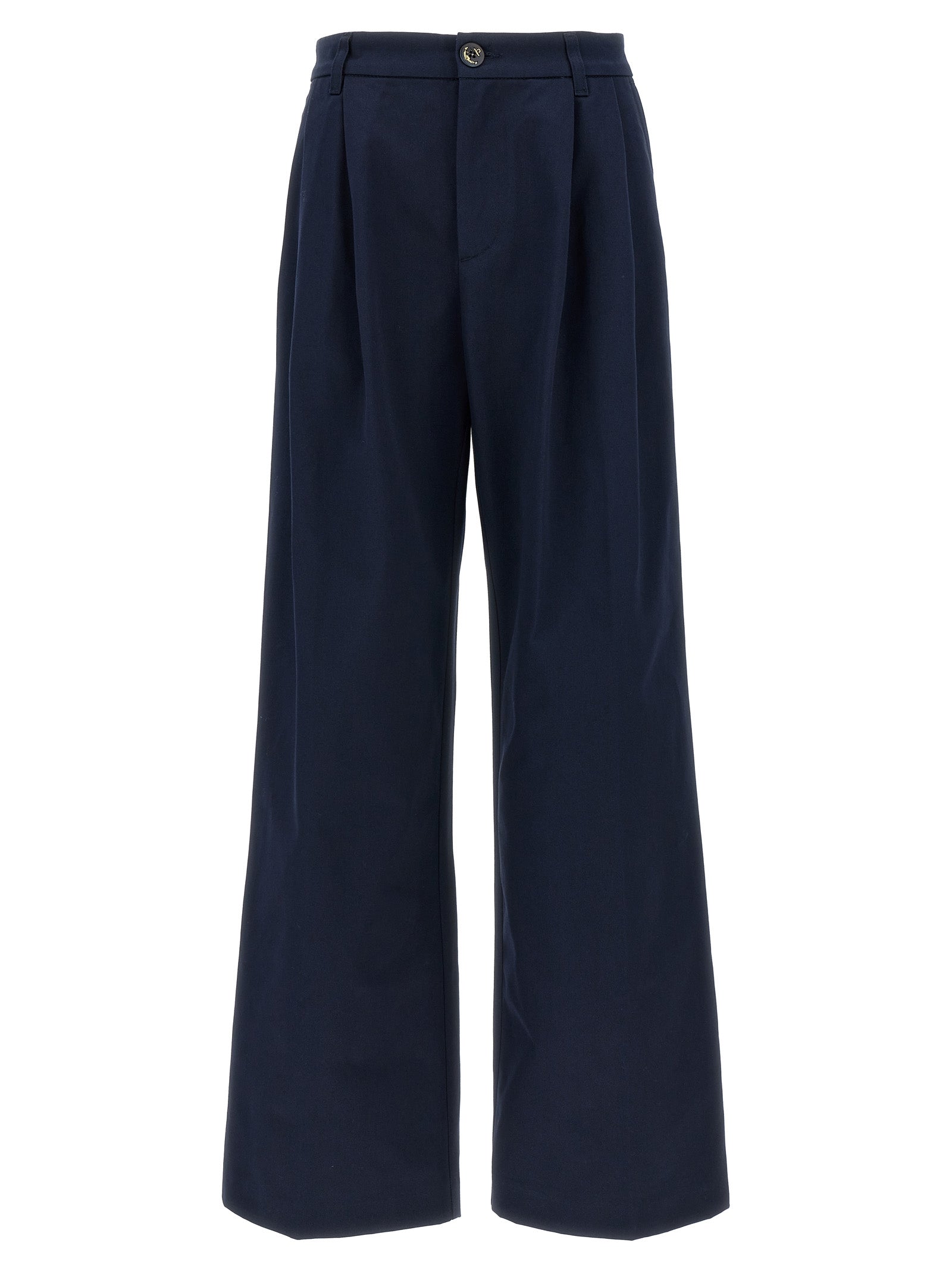 Fortela Blue Cotton Casual Women's Pants