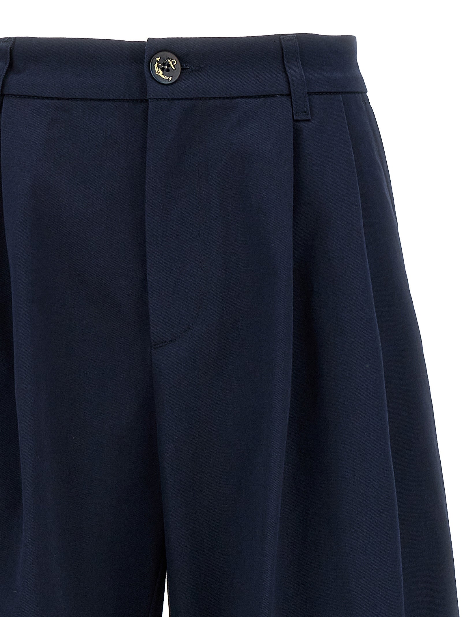 Fortela Blue Cotton Casual Women's Pants