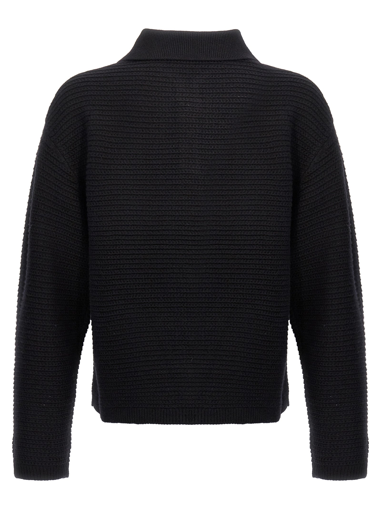 PURPLE Black Wool Men's Cardigan