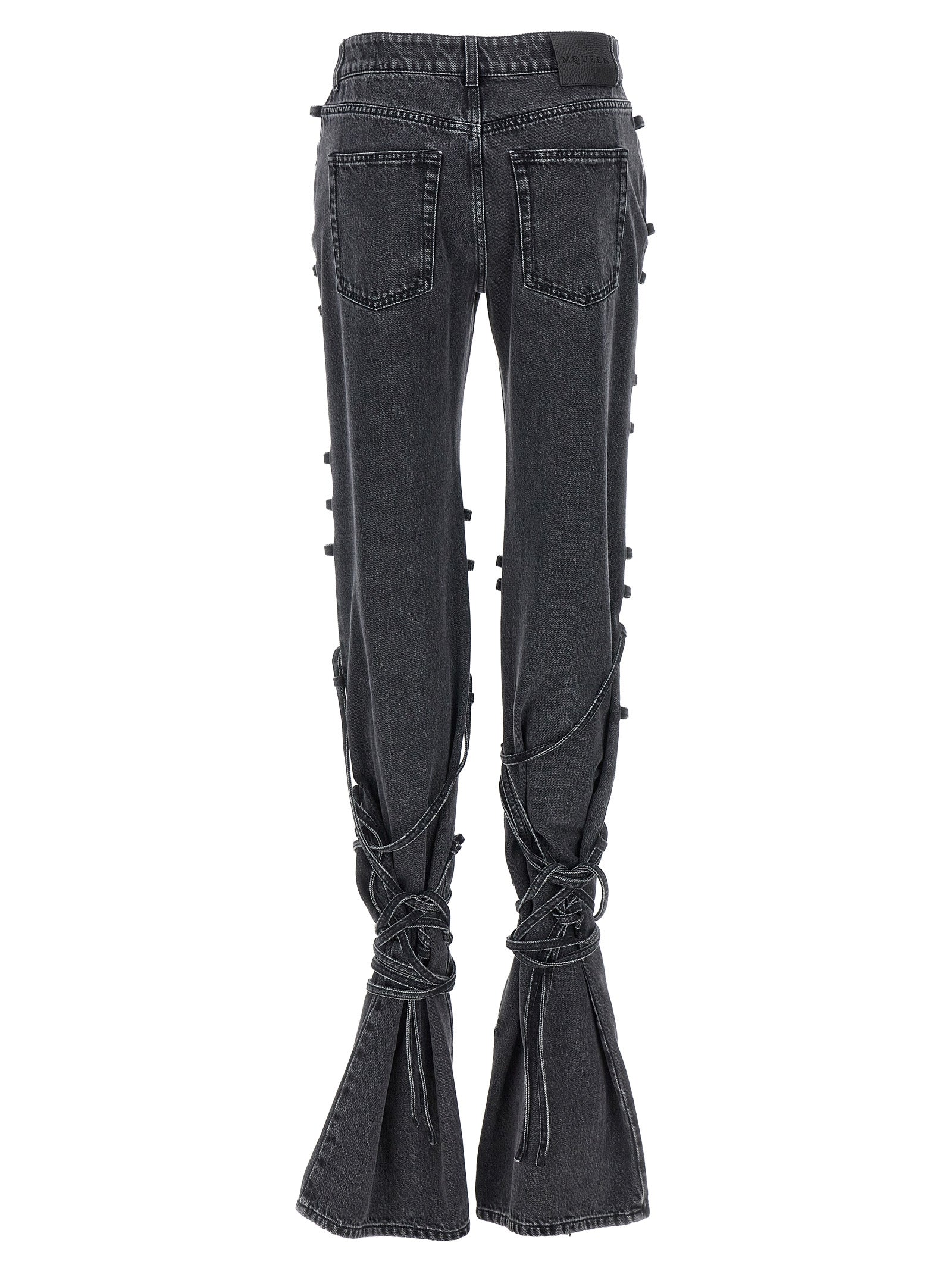 Alexander McQueen Black Cotton Flared Women's Jeans