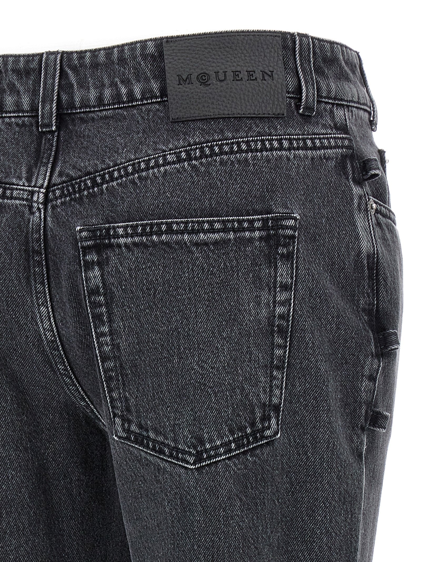 Alexander McQueen Black Cotton Flared Women's Jeans