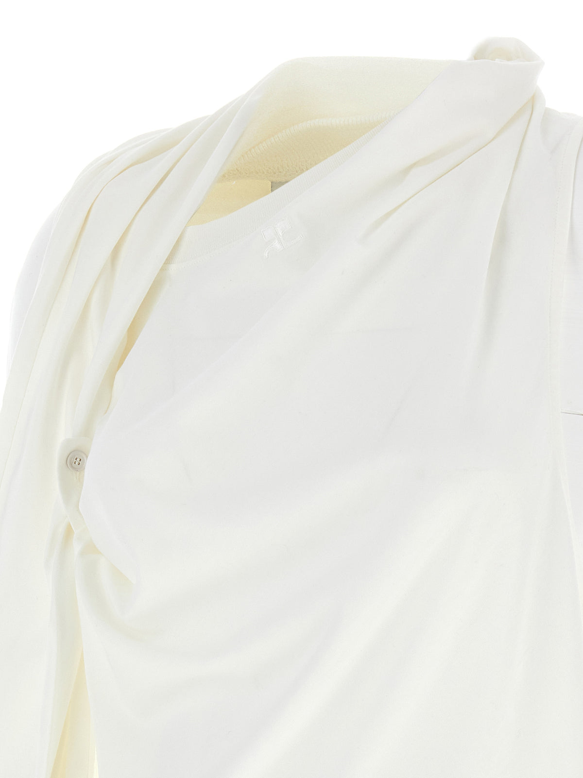 Courrèges White Cotton Long Sleeve Women's T-Shirt
