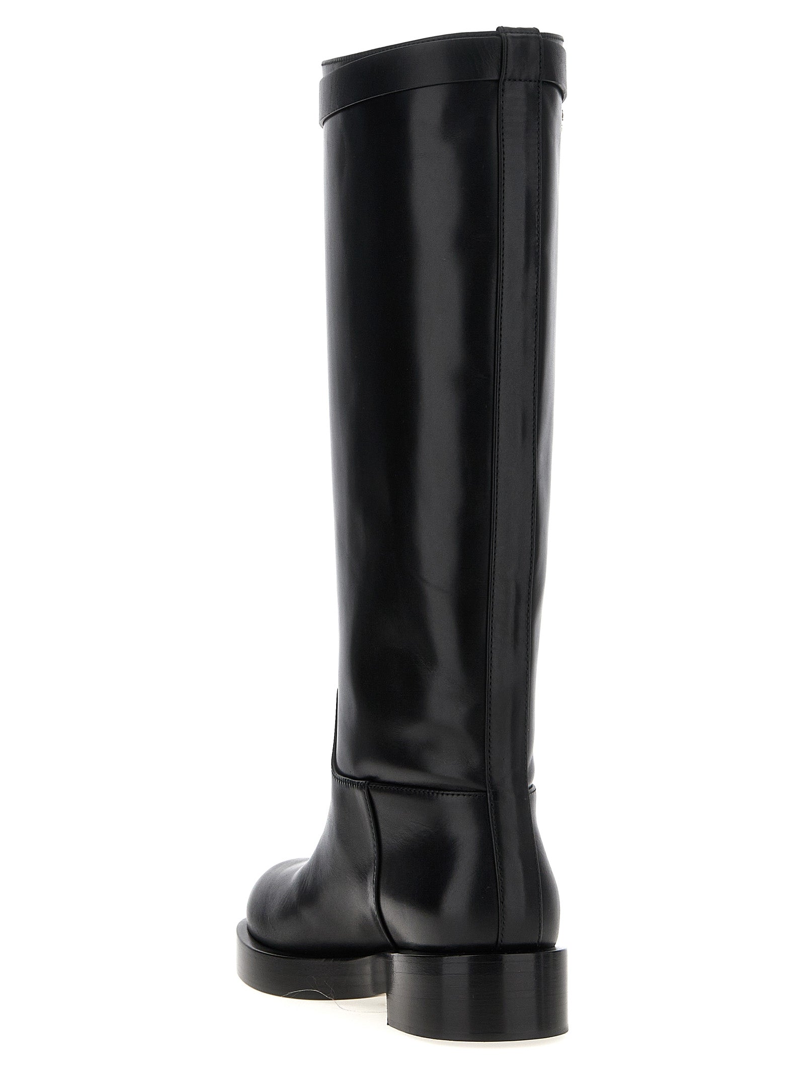 MACH & MACH Black Calfskin Over The Women's Knee