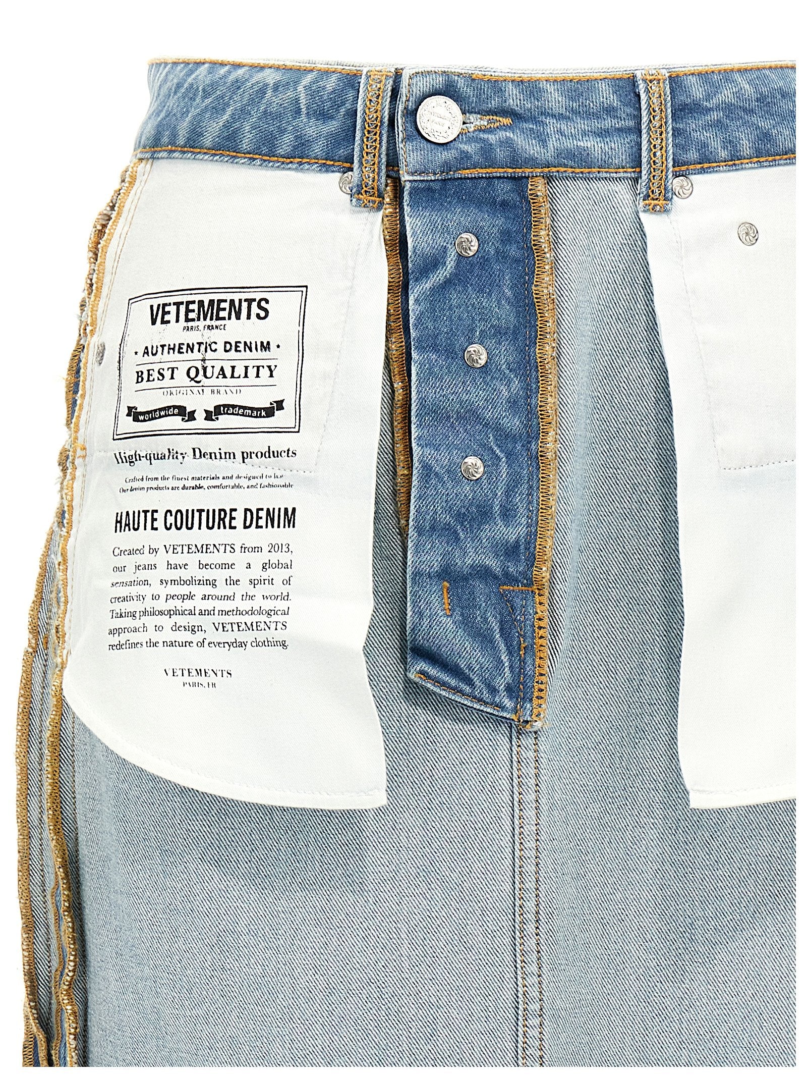 Vetements Blue Cotton Mini Women's Skirt
