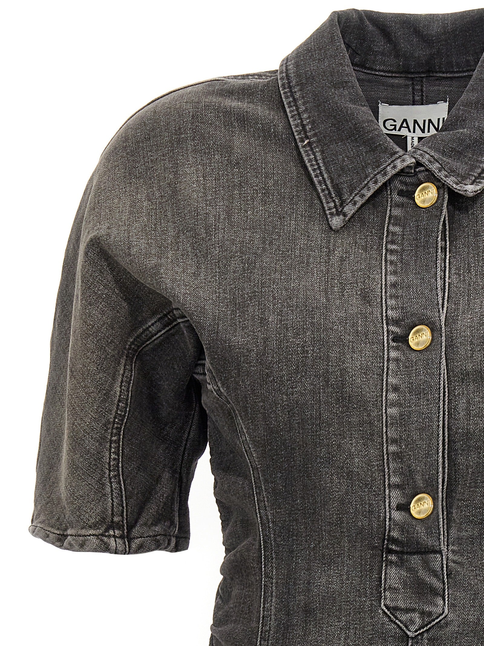 Ganni Black Cotton Short Women's Dress