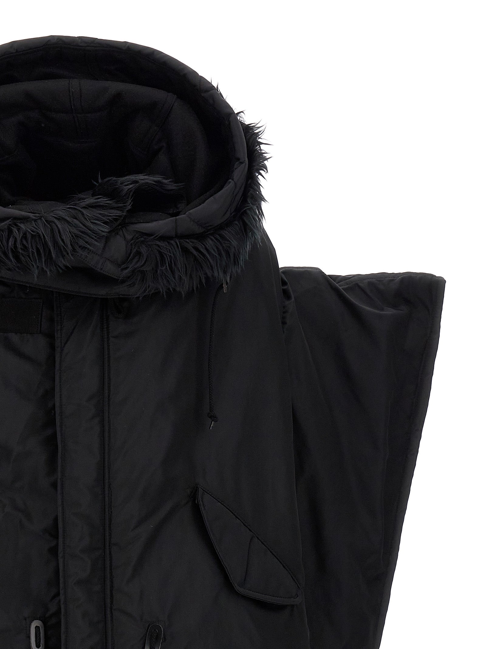 Junya Watanabe Black Nylon Full-Length Women's Jacket