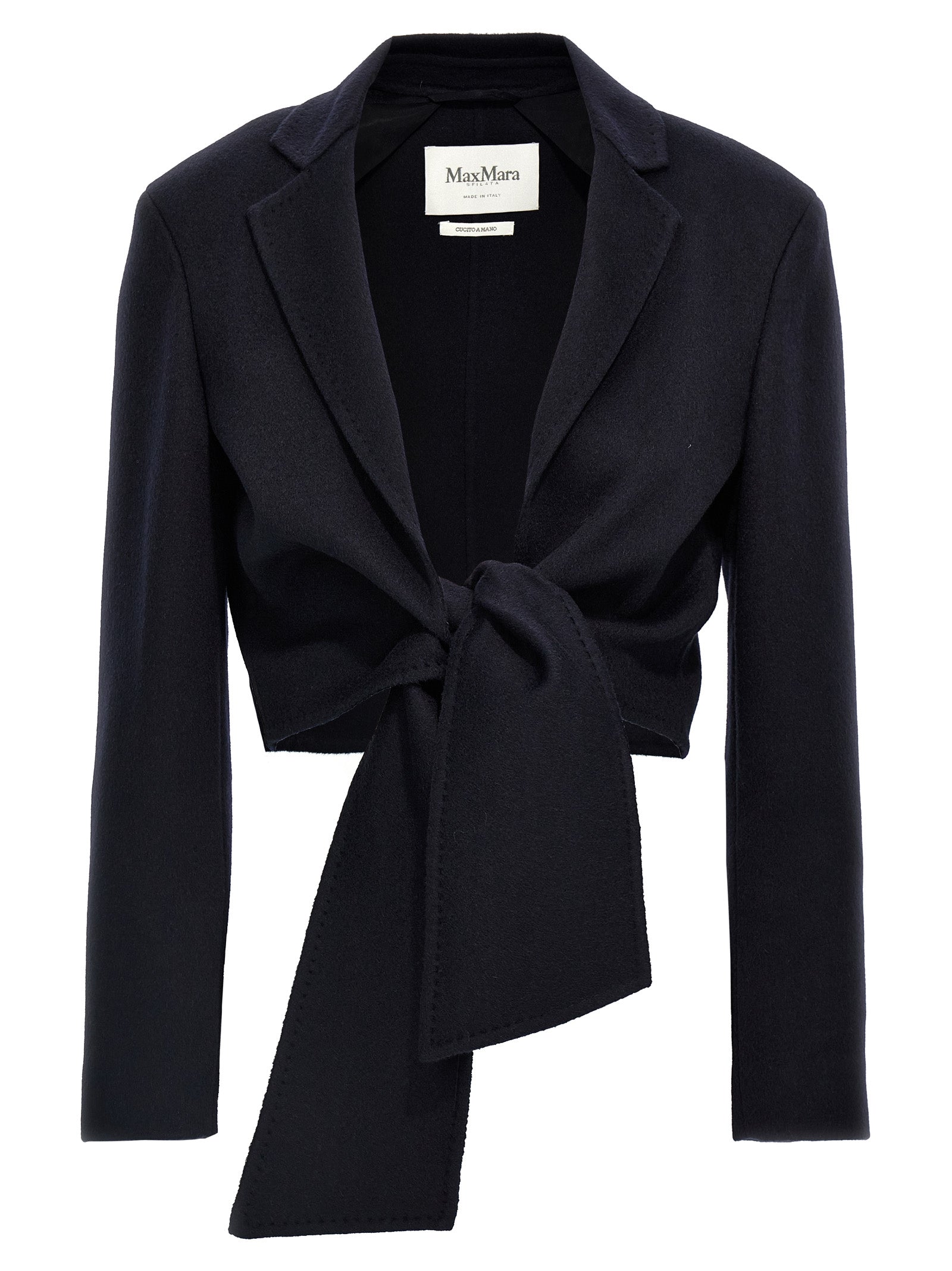 Max Mara Blue Wool Full-Length Women's Jacket