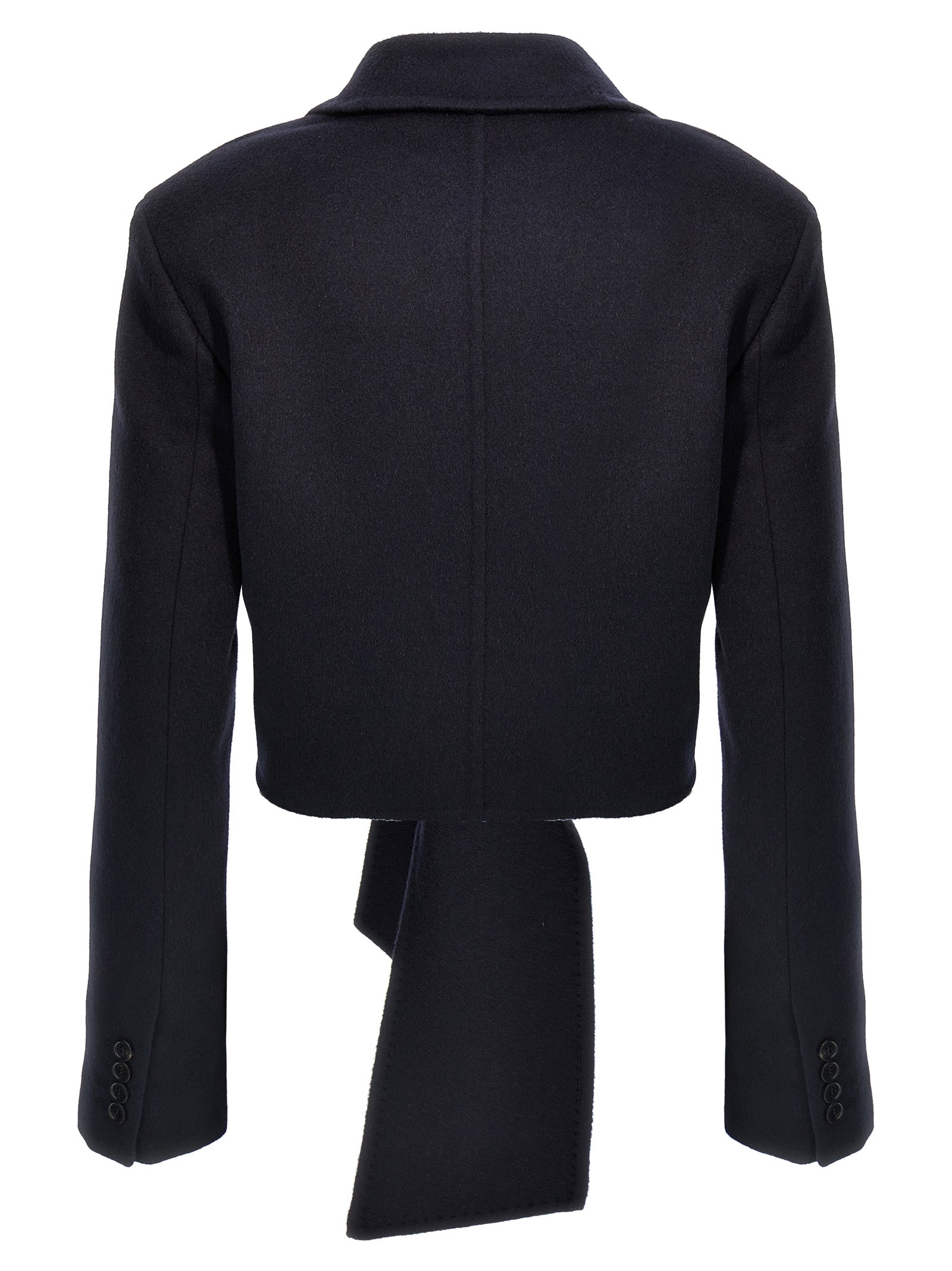 Max Mara Blue Wool Full-Length Women's Jacket