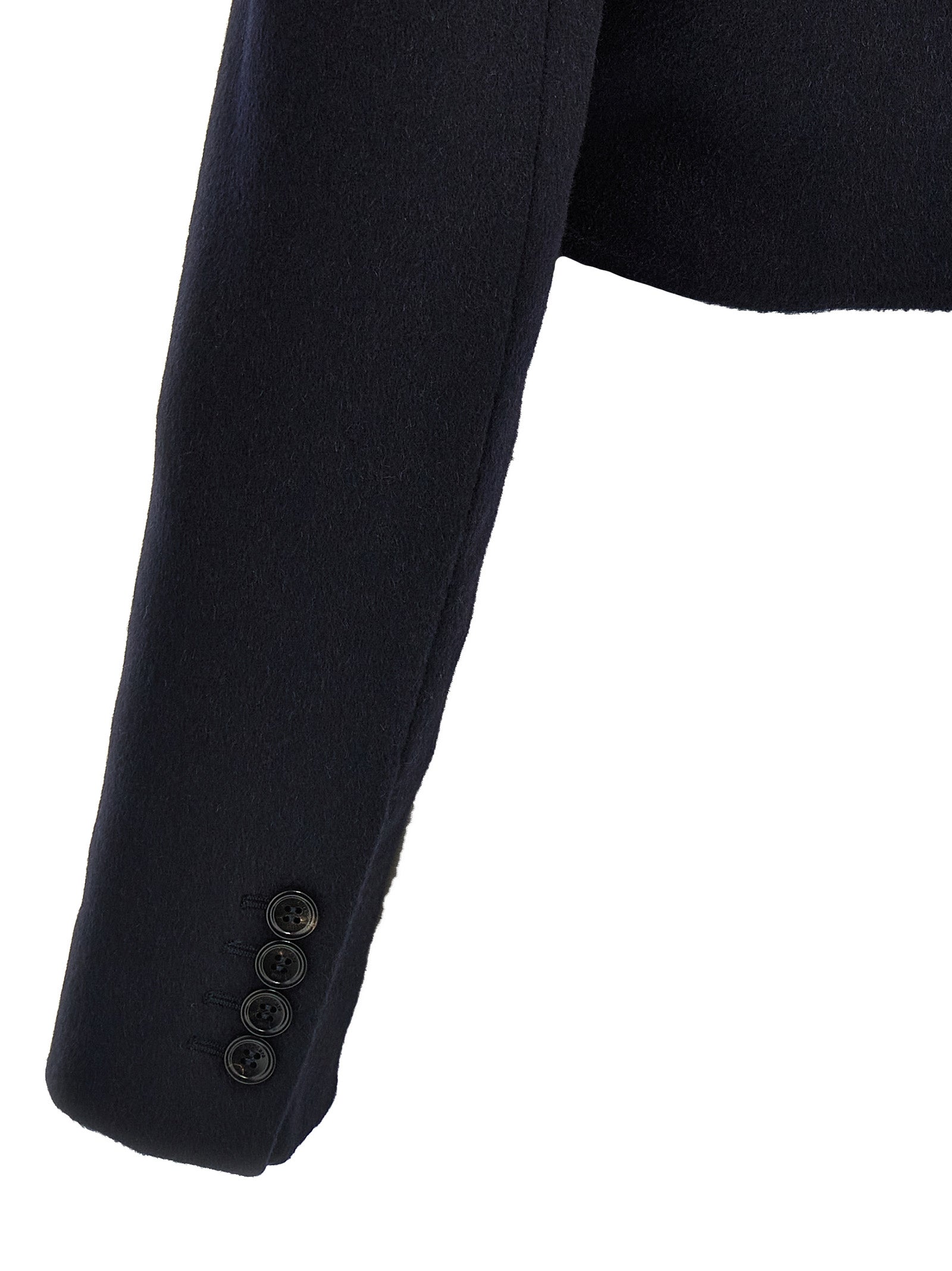 Max Mara Blue Wool Full-Length Women's Jacket