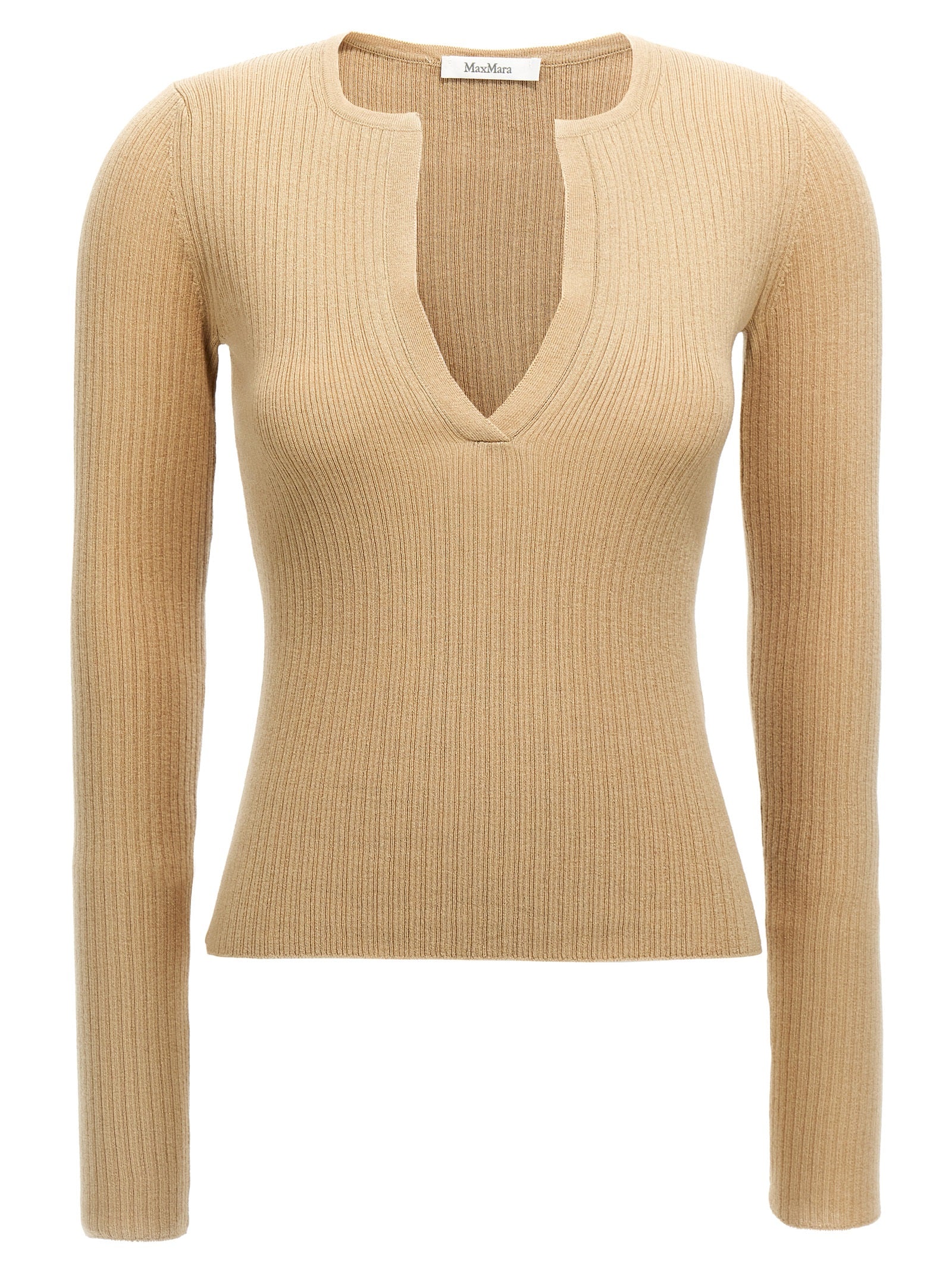 Max Mara Beige Silk Women's Cardigan