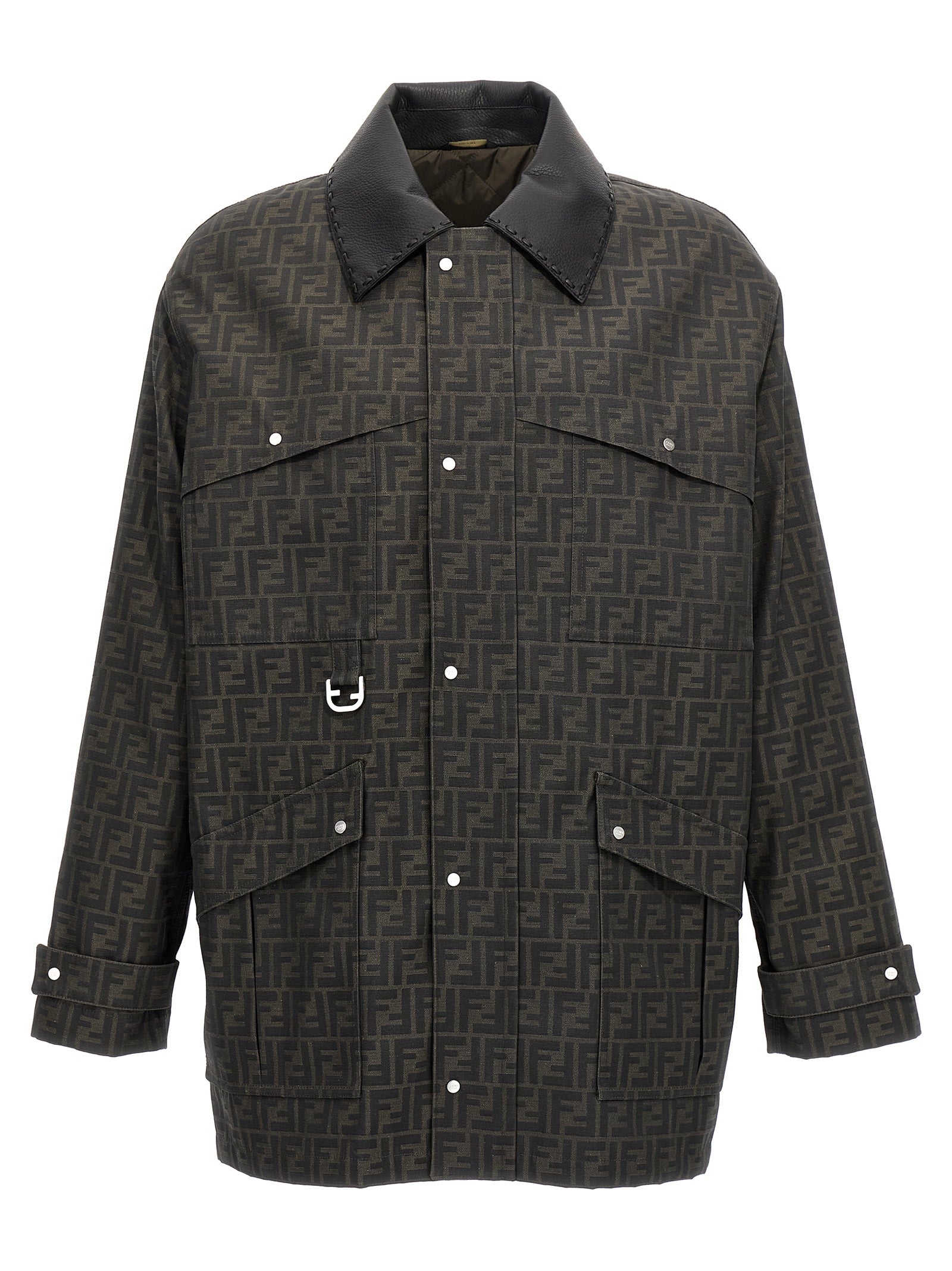Fendi Brown Polyester Full-Length Men's Jacket
