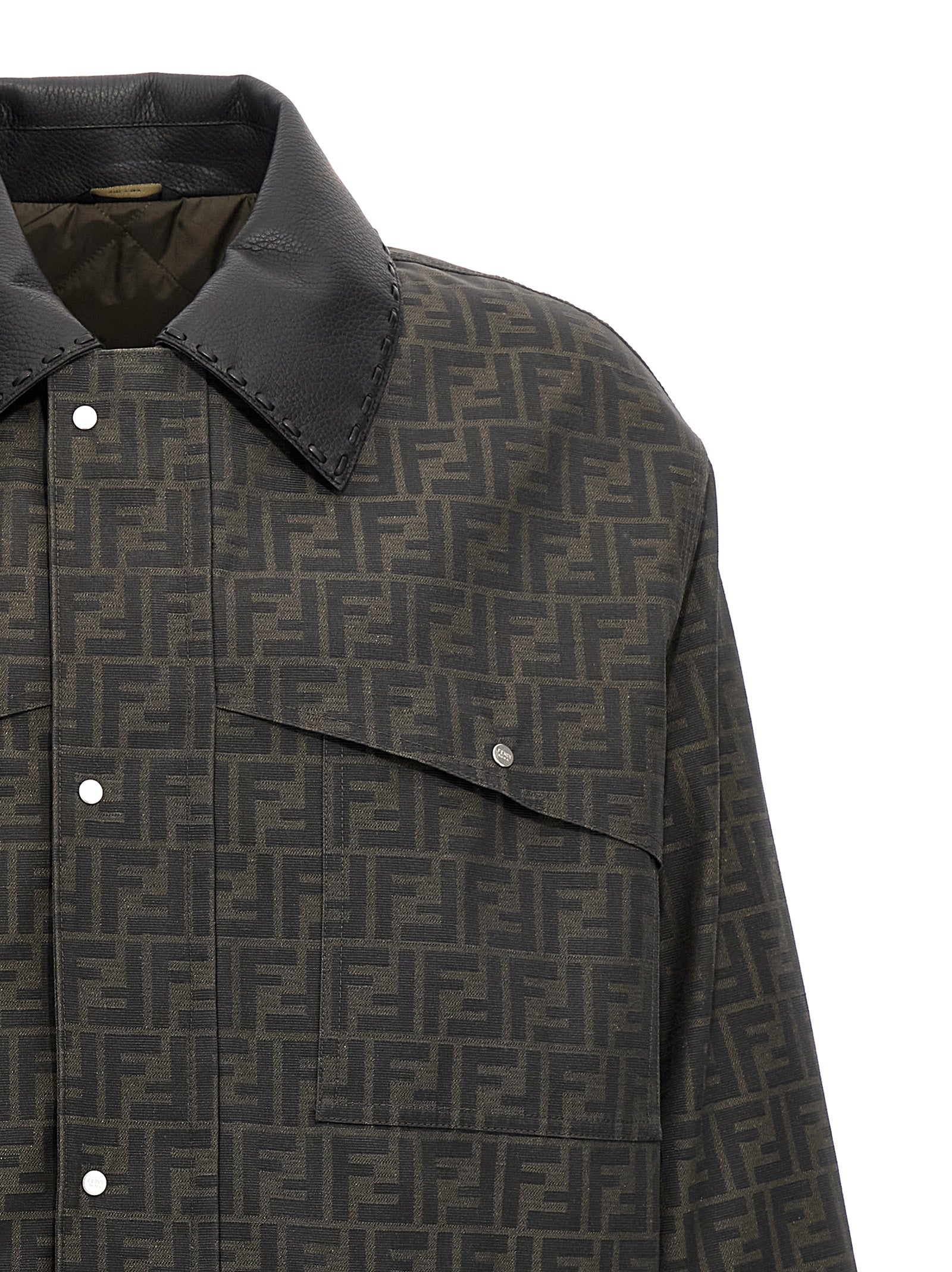 Fendi Brown Polyester Full-Length Men's Jacket