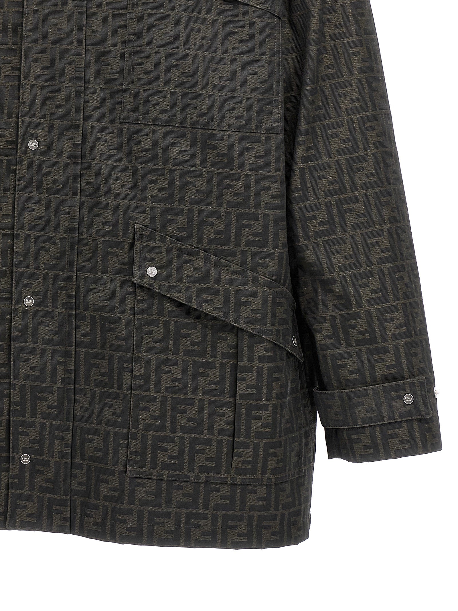 Fendi Brown Polyester Full-Length Men's Jacket