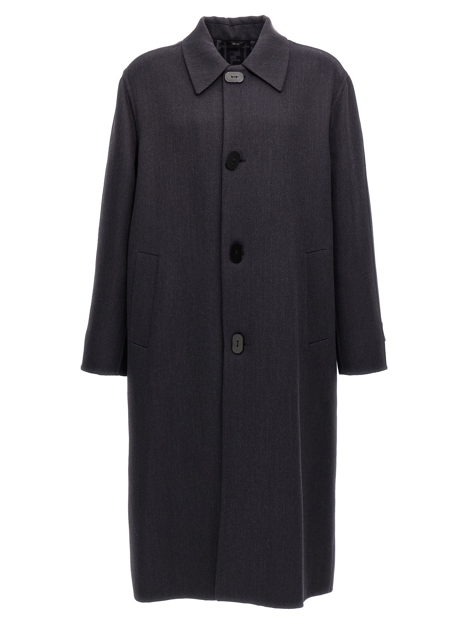 Fendi Blue Virgin Wool Men's Coat