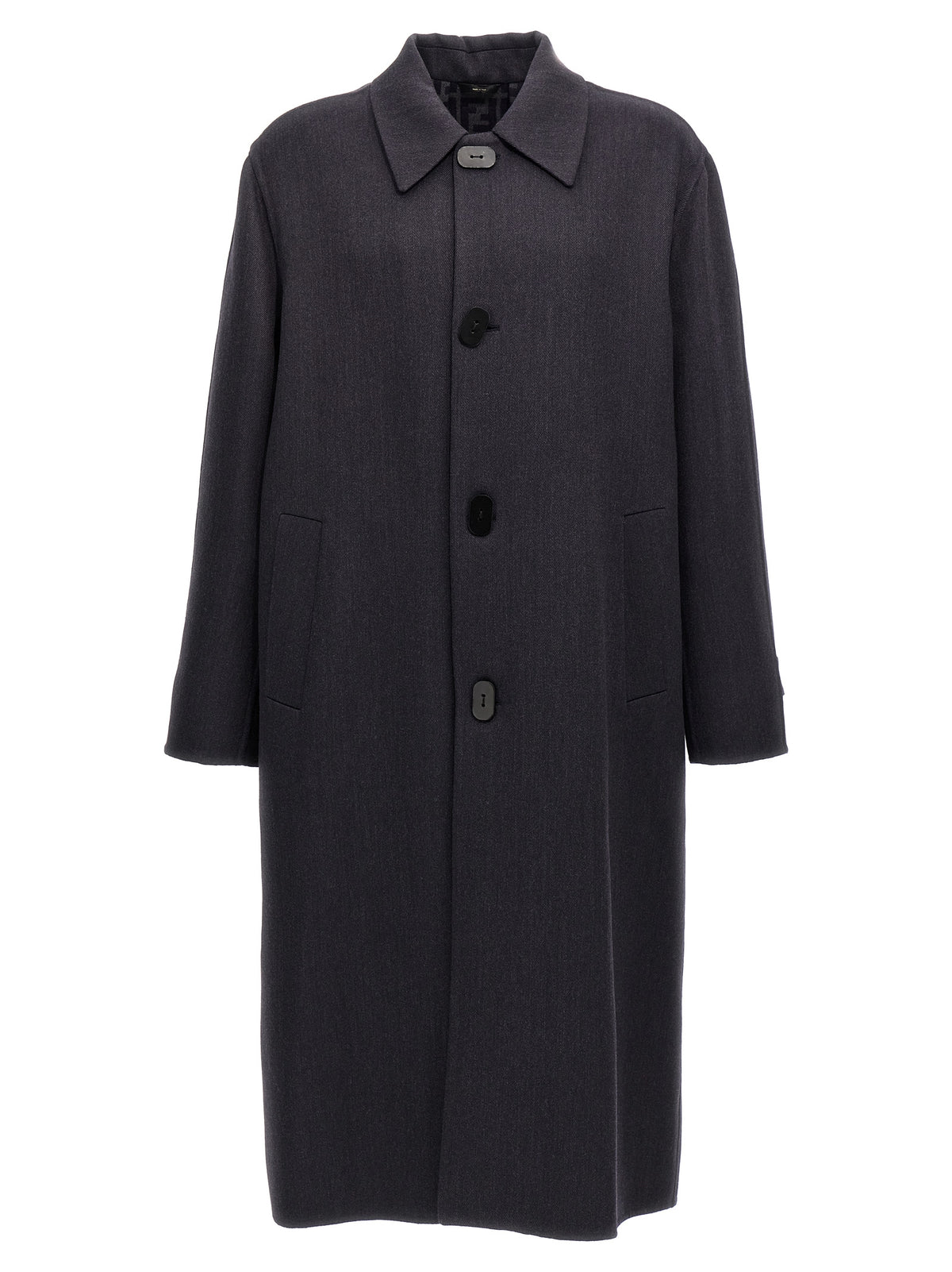 Fendi Blue Virgin Wool Men's Coat