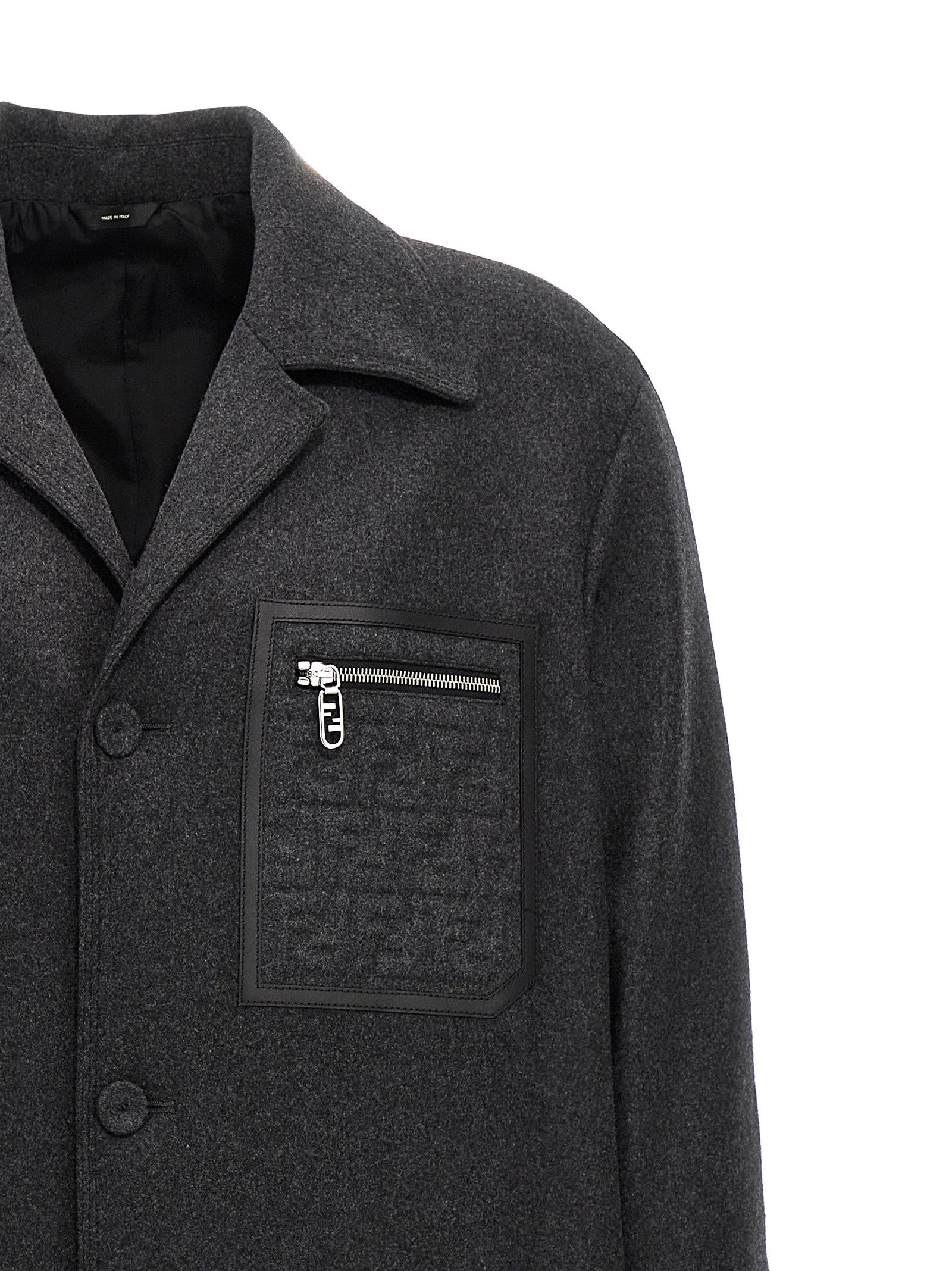 Fendi Gray Cashmere Men's Coat