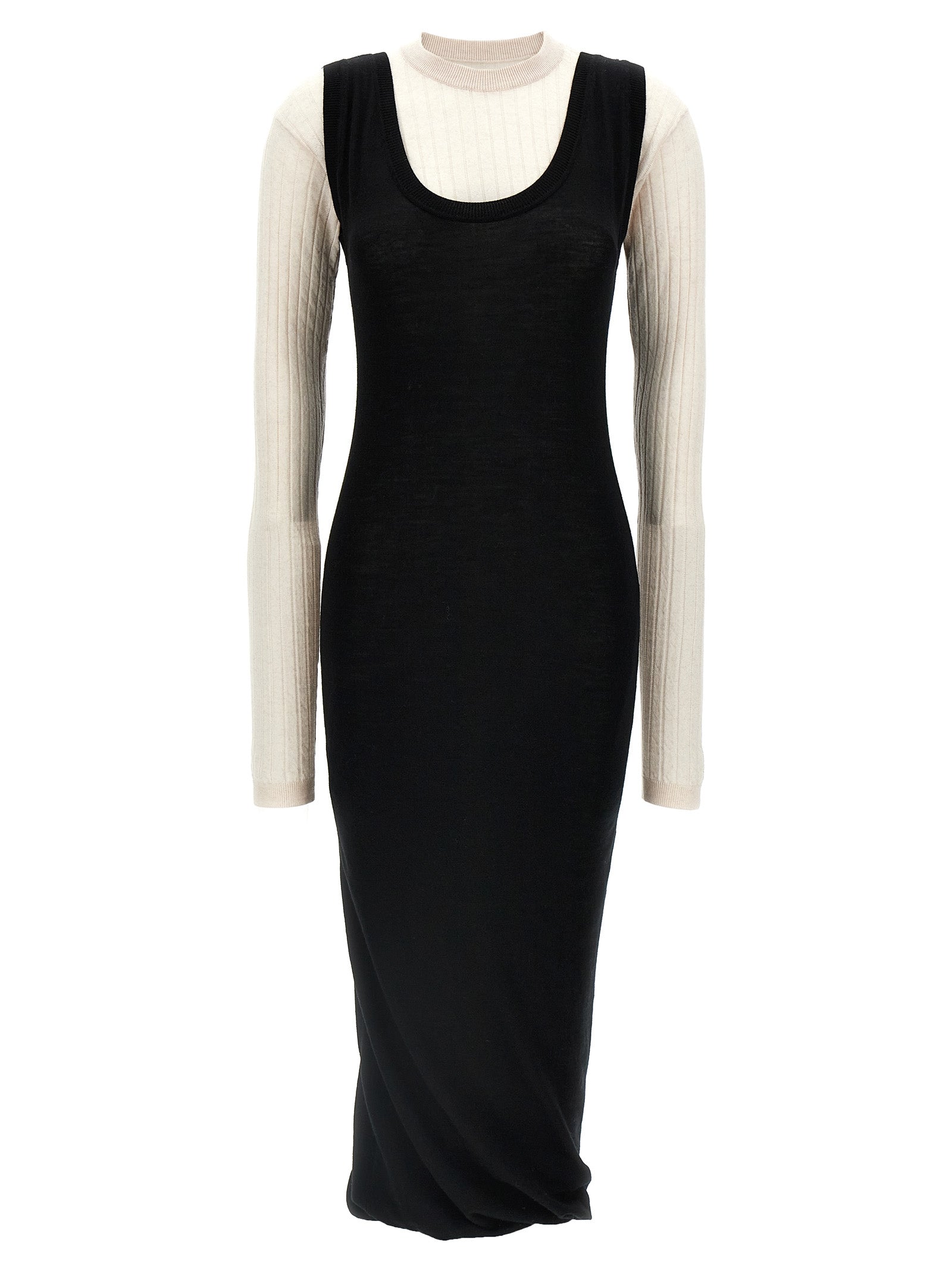 Marni Bicolor Wool Midi Women's Dress