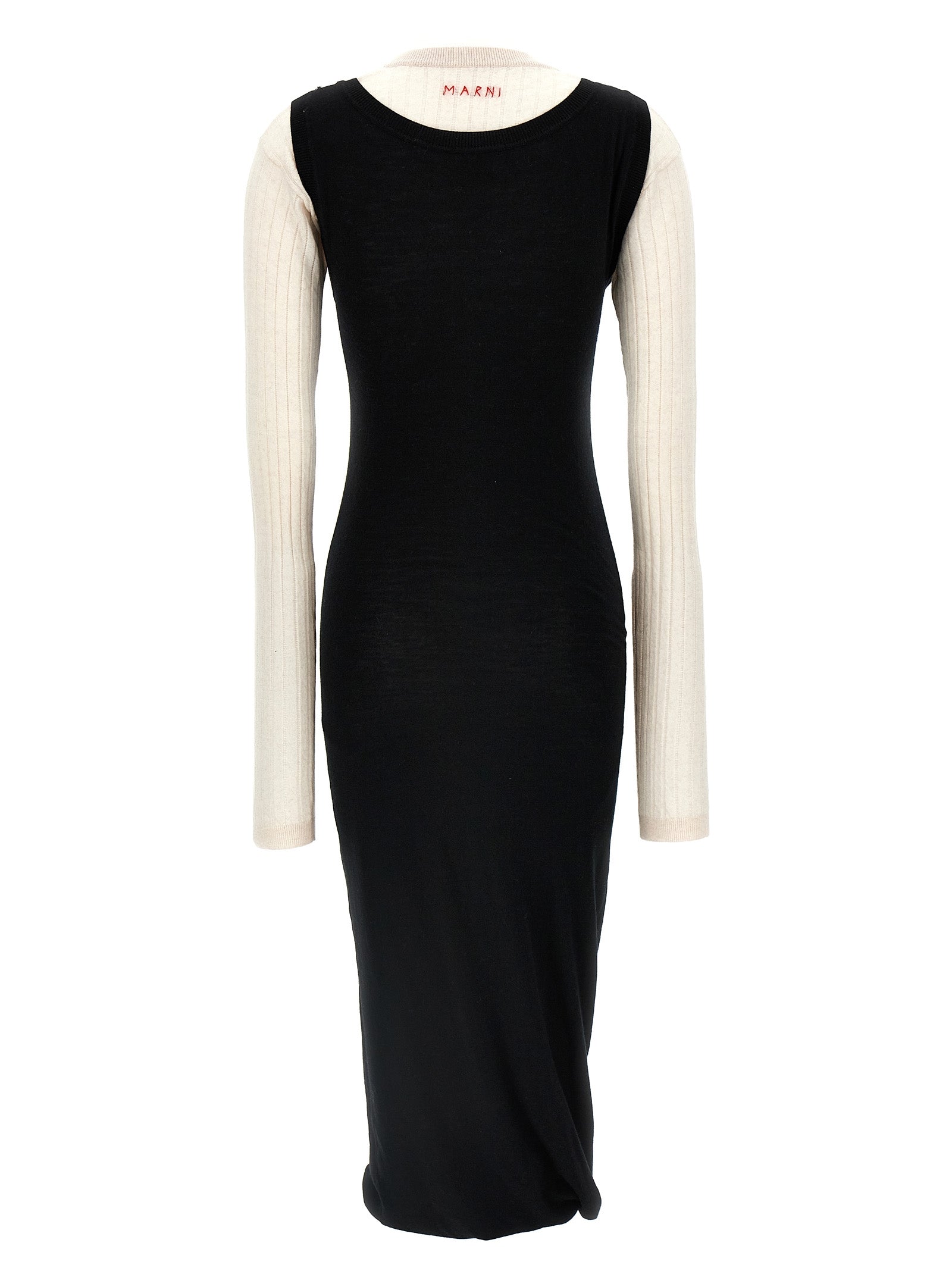 Marni Bicolor Wool Midi Women's Dress