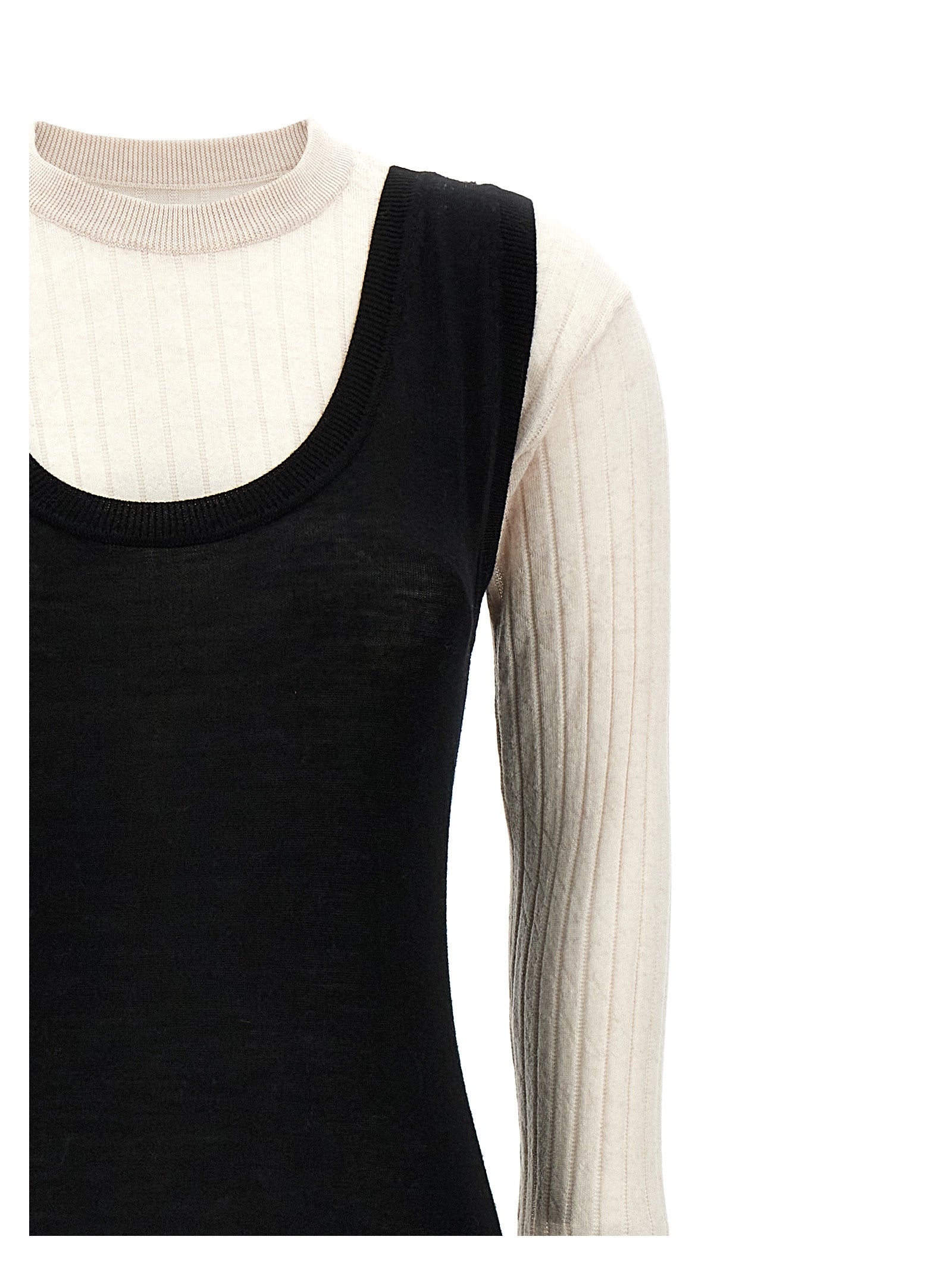 Marni Bicolor Wool Midi Women's Dress