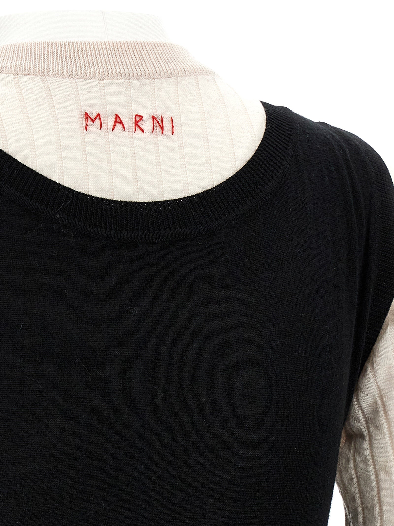 Marni Bicolor Wool Midi Women's Dress