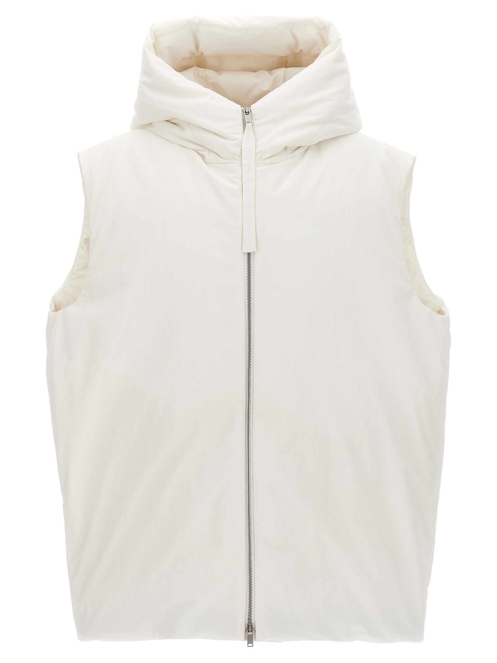 Jil Sander White Polyester Sleeveless Men's Jacket