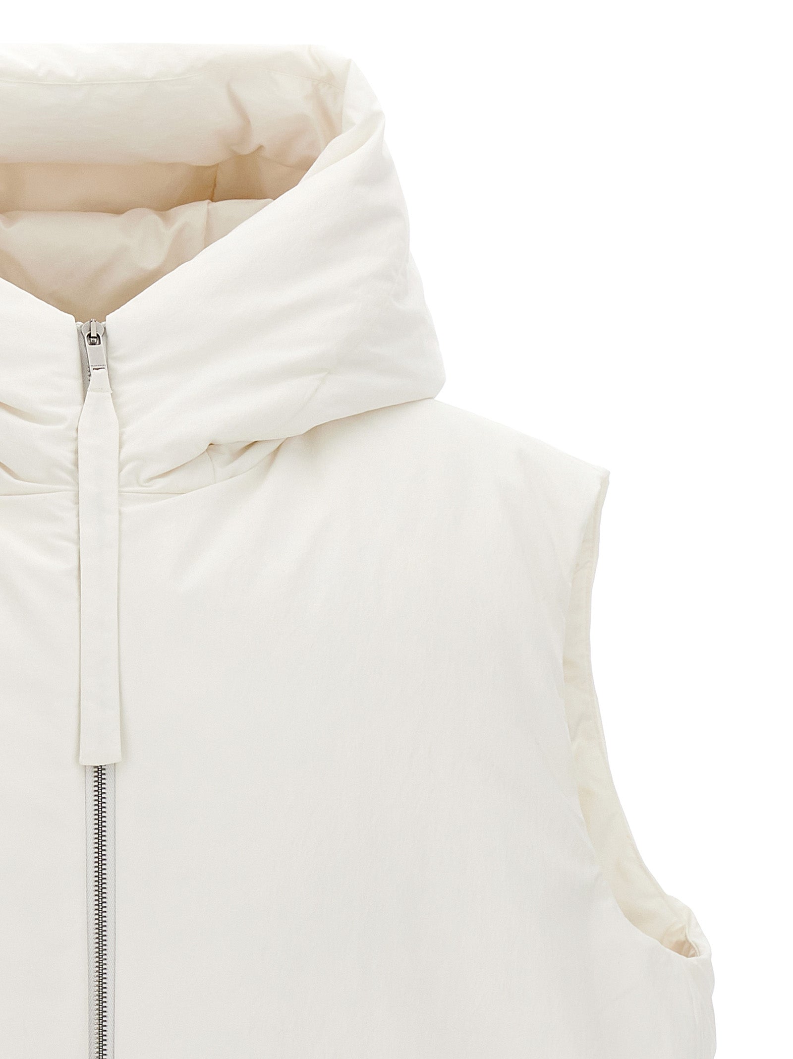 Jil Sander White Polyester Sleeveless Men's Jacket